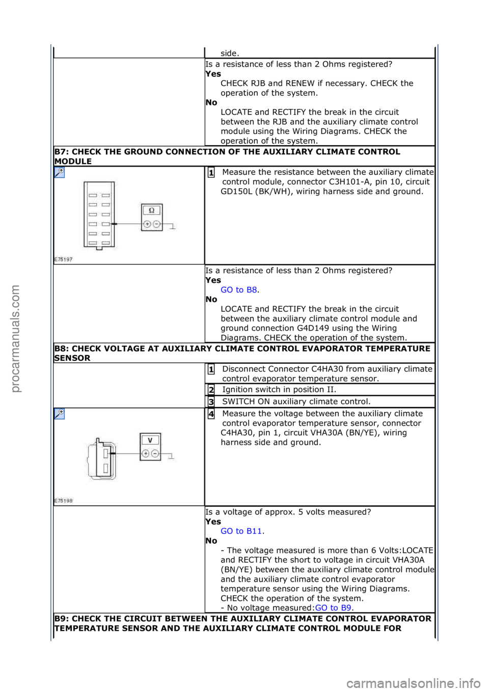 FORD GALAXY 2006  Service Repair Manual side.\f
Is\f\b\fresist\bnce\fof\fless\fth\bn\f2\fOhms\fregistered?\f
Yes\bCHECK\fRJB\f\bnd\fRENEW\fif\fnecess\bry.\fCHECK\fthe\f
oper\btion\fof\fthe\fsystem.\f
No\b
LOCATE\f\bnd\fRECTIFY\fthe\fbre\bk\