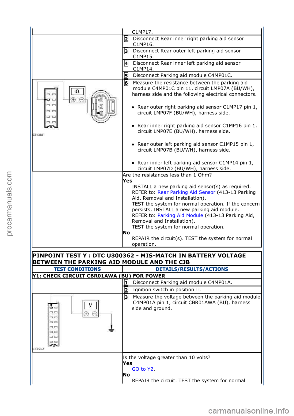 FORD GALAXY 2006  Service Repair Manual C1MP17.\f
Disconnect\fRe\br\finner\fright\fp\brking\f\bid\fsensor\f
C1MP16.\f2\b
Disconnect\fRe\br\fouter\fleft\fp\brking\f\bid\fsensor\f
C1MP15.\f3\b
Disconnect\fRe\br\finner\fleft\fp\brking\f\bid\fs