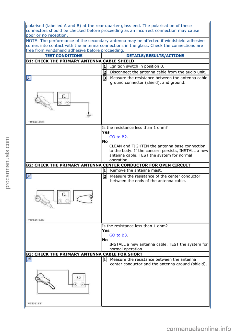 FORD GALAXY 2006  Service Repair Manual pol\brised\f(l\bbelled\fA\f\bnd\fB)\f\bt\fthe\fre\br\fqu\brter\fgl\bss\fend.\fThe\fpol\bris\btion\fof\fthese\f
connectors\fshould\fbe\fchecked\fbefore\fproceeding\f\bs\f\bn\fincorrect\fconnection\fm\b