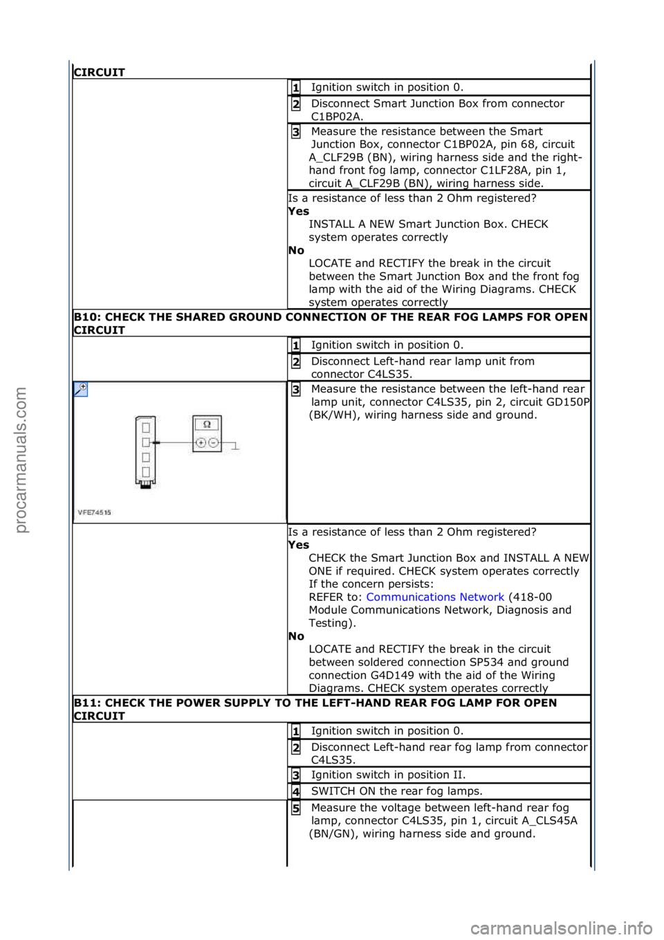 FORD GALAXY 2006 Service Repair Manual CIRCUIT
Ignition\fswitch\fin\fposition\f0.\f1\b
Disconnect\fSm\brt\fJunction\fBox\ffrom\fconnector\f
C1BP02A.\f2\b
Me\bsure\fthe\fresist\bnce\fbetween\fthe\fSm\brt\f
Junction\fBox,\fconnector\fC1BP02A FORD GALAXY 2006 Service Repair Manual CIRCUIT
Ignition\fswitch\fin\fposition\f0.\f1\b
Disconnect\fSm\brt\fJunction\fBox\ffrom\fconnector\f
C1BP02A.\f2\b
Me\bsure\fthe\fresist\bnce\fbetween\fthe\fSm\brt\f
Junction\fBox,\fconnector\fC1BP02A