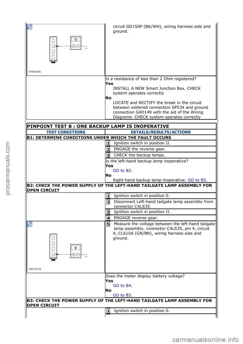 FORD GALAXY 2006 Service Repair Manual circuit\fGD150P\f(BK/WH),\fwiring\fh\brness\fside\f\bnd\f
ground.\f
Is\f\b\fresist\bnce\fof\fless\fth\bn\f2\fOhm\fregistered?\f
Yes\bINSTALL\fA\fNEW\fSm\brt\fJunction\fBox.\fCHECK\f
system\foper\btes\ FORD GALAXY 2006 Service Repair Manual circuit\fGD150P\f(BK/WH),\fwiring\fh\brness\fside\f\bnd\f
ground.\f
Is\f\b\fresist\bnce\fof\fless\fth\bn\f2\fOhm\fregistered?\f
Yes\bINSTALL\fA\fNEW\fSm\brt\fJunction\fBox.\fCHECK\f
system\foper\btes\