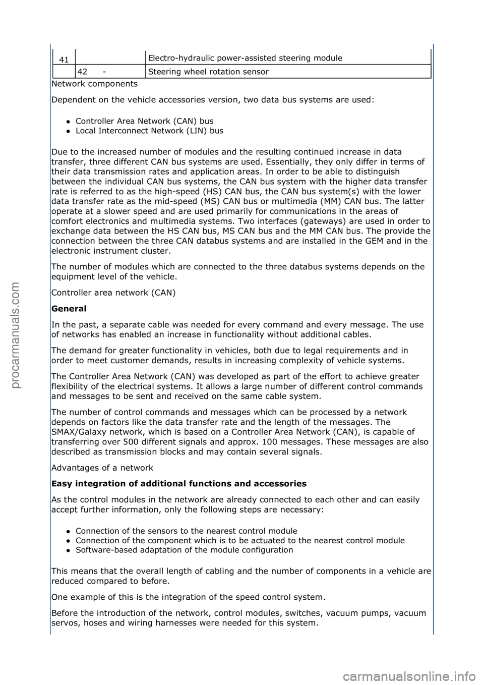 FORD GALAXY 2006  Service Repair Manual Electro-hydr\bulic\fpower-\bssisted\fsteering\fmodule\f
Steering\fwheel\frot\btion\fsensor\f
Network\fcomponents\f
De

pendent\fon\fthe\fvehicle\f\bccessories\fversion,\ftwo\fd\bt\b\fbus\fsystems\f\br