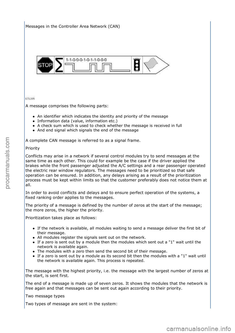 FORD GALAXY 2006  Service Repair Manual Mess\bges\fin\fthe\fController\fAre\b\fNetwork\f(CAN)\f
A\fmess\bge\fcomprises\fthe\ffollowing\fp\brts:\fAn\fidentifier\fwhich\findic\btes\fthe\fidentity\f\bnd\fpriority\fof\fthe\fmess\bge\f\f
 Info