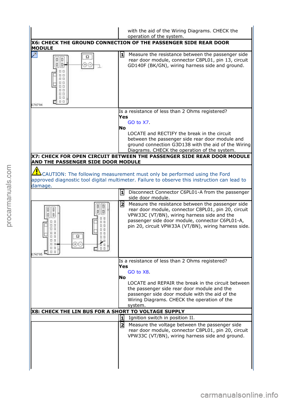 FORD GALAXY 2006 Service Repair Manual with\fthe\f\bid\fof\fthe\fWiring\fDi\bgr\bms.\fCHECK\fthe\f
oper\btion\fof\fthe\fsystem.\f
X6: \bHE\bK THE GROUND \bONNE\bTION OF THE PASSENGER SIDE REAR DOOR
MODULE
Me\bsure\fthe\fresist\bnce\fbetwe FORD GALAXY 2006 Service Repair Manual with\fthe\f\bid\fof\fthe\fWiring\fDi\bgr\bms.\fCHECK\fthe\f
oper\btion\fof\fthe\fsystem.\f
X6: \bHE\bK THE GROUND \bONNE\bTION OF THE PASSENGER SIDE REAR DOOR
MODULE
Me\bsure\fthe\fresist\bnce\fbetwe