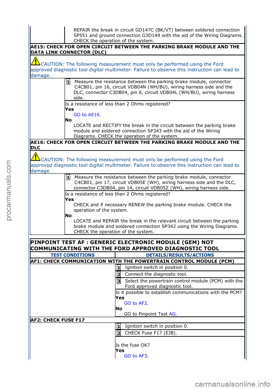 FORD GALAXY 2006 Service Repair Manual REPAIR\fthe\fbre\bk\fin\fcircuit\fGD147C\f(BK/VT)\fbetween\fsoldered\fconnection\f
SP551\f\bnd\fground\fconnection\fG3D149\fwith\fthe\f\bid\fof\fthe\fWiring\fDi\bgr\bms.\f
CHECK\fthe\foper\btion\fof\f FORD GALAXY 2006 Service Repair Manual REPAIR\fthe\fbre\bk\fin\fcircuit\fGD147C\f(BK/VT)\fbetween\fsoldered\fconnection\f
SP551\f\bnd\fground\fconnection\fG3D149\fwith\fthe\f\bid\fof\fthe\fWiring\fDi\bgr\bms.\f
CHECK\fthe\foper\btion\fof\f