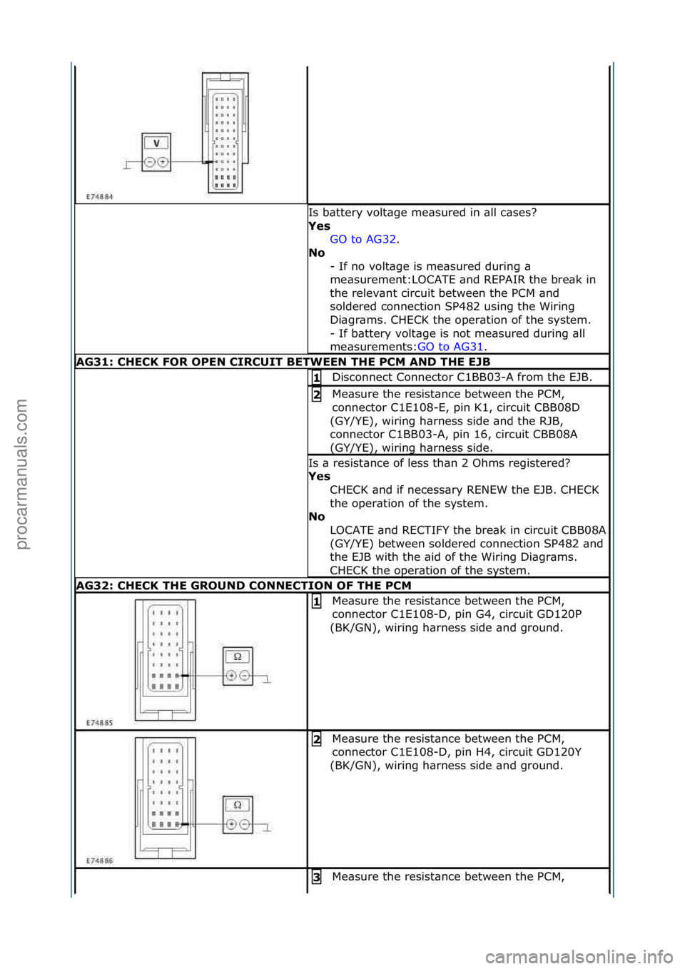 FORD GALAXY 2006 Service Repair Manual Is\fb\bttery\fvolt\bge\fme\bsured\fin\f\bll\fc\bses?\f
Yes GO\fto\fAG32.\f\f
No
-
\fIf\fno\fvolt\bge\fis\fme\bsured\fduring\f\b\f
me\bsurement:LOCATE\f\bnd\fREPAIR\fthe\fbre\bk\fin\f
the\frelev\bnt\ FORD GALAXY 2006 Service Repair Manual Is\fb\bttery\fvolt\bge\fme\bsured\fin\f\bll\fc\bses?\f
Yes GO\fto\fAG32.\f\f
No
-
\fIf\fno\fvolt\bge\fis\fme\bsured\fduring\f\b\f
me\bsurement:LOCATE\f\bnd\fREPAIR\fthe\fbre\bk\fin\f
the\frelev\bnt\