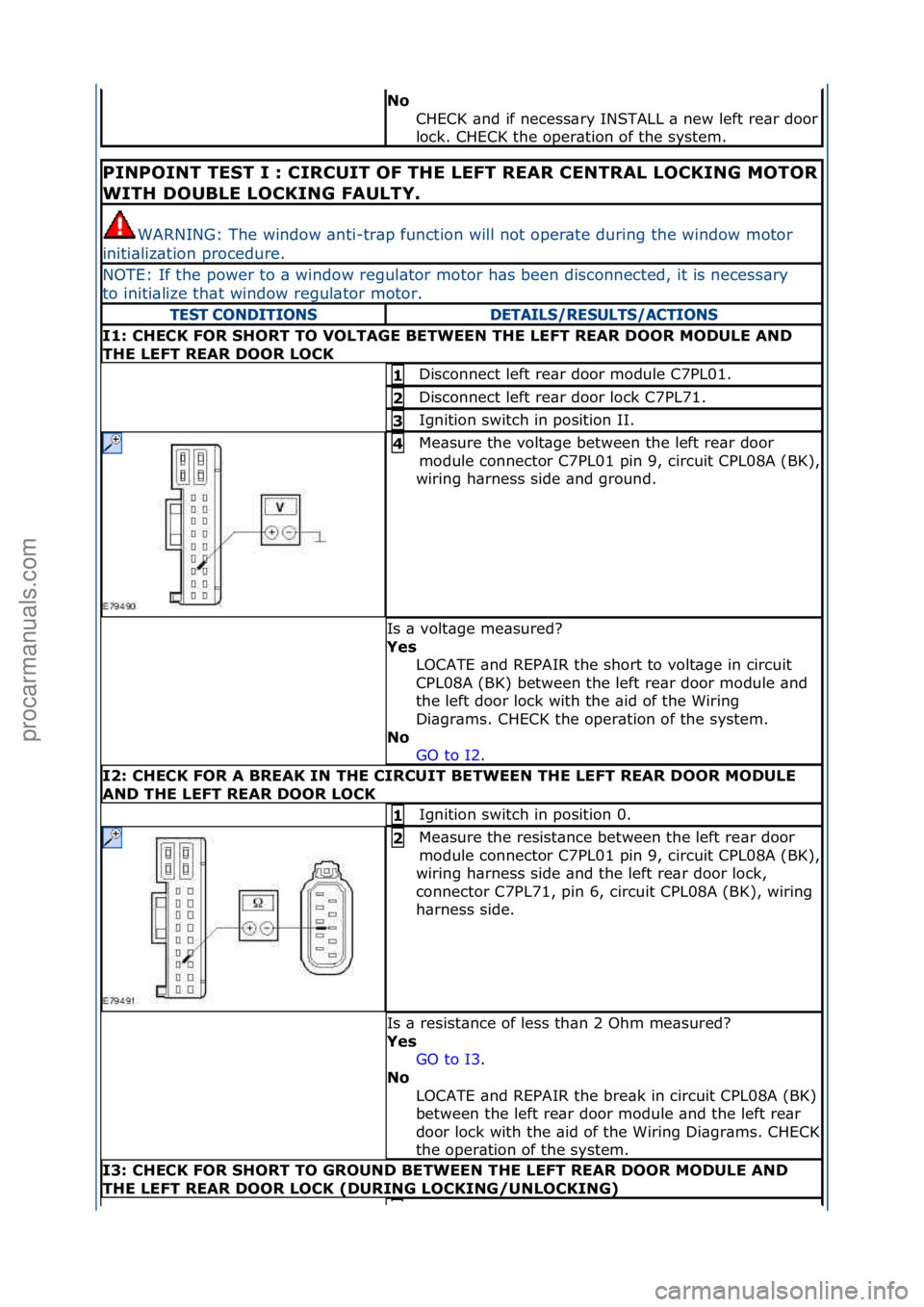 FORD GALAXY 2006 Service Repair Manual No
CHECK\f\bnd\fif\fnecess\bry\fINSTALL\f\b\fnew\fleft\fre\br\fdoor\f
lock.\fCHECK\fthe\foper\btion\fof\fthe\fsystem.\f
PINPOINT TEST I : CIRCUIT OF THE LEFT REAR CENTRAL LOCKING MOTOR
WITH DOUBLE L FORD GALAXY 2006 Service Repair Manual No
CHECK\f\bnd\fif\fnecess\bry\fINSTALL\f\b\fnew\fleft\fre\br\fdoor\f
lock.\fCHECK\fthe\foper\btion\fof\fthe\fsystem.\f
PINPOINT TEST I : CIRCUIT OF THE LEFT REAR CENTRAL LOCKING MOTOR
WITH DOUBLE L