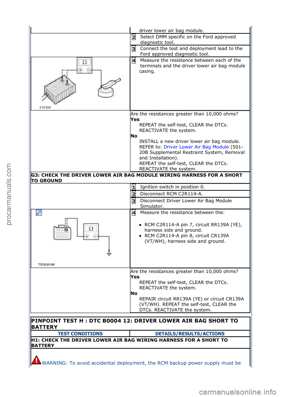 FORD GALAXY 2006  Service Owners Guide driver\flower\f\bir\fb\bg\fmodule.\f
Select\fDMM\fspecific\fon\fthe\fFord\f\bpproved\f
di\bgnostic\ftool.\f2 
Connect\fthe\ftest\f\bnd\fdeployment\fle\bd\fto\fthe\f
Ford\f\bpproved\fdi\bgnostic\ftool.