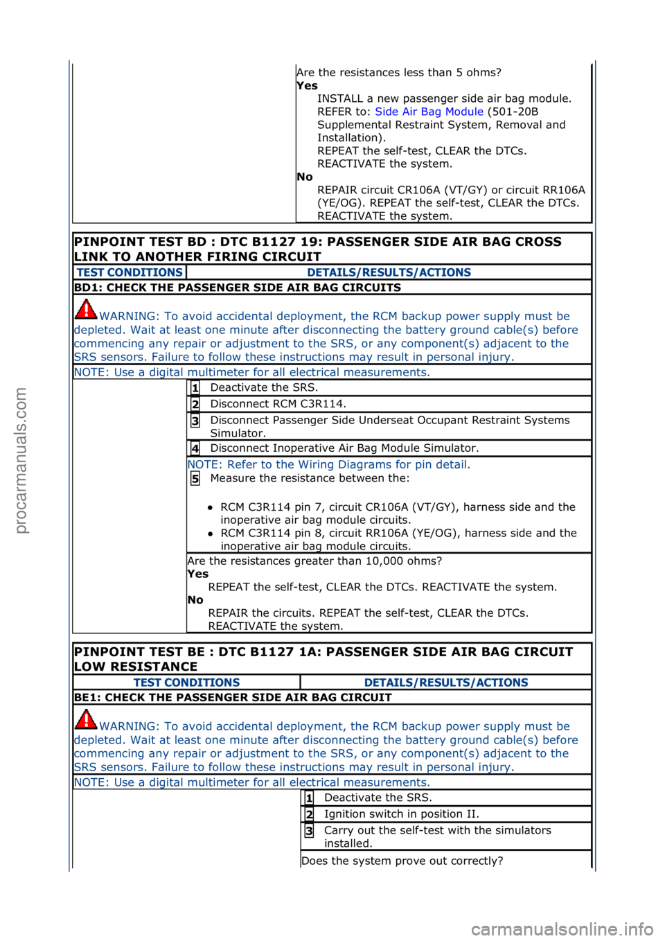 FORD GALAXY 2006 Service Repair Manual Are\fthe\fresist\bnces\fless\fth\bn\f5\fohms?\f
Ye\f INSTALL\f\b\fnew\fp\bssenger\fside\f\bir\fb\bg\fmodule.\f\f
REFER\fto:\f Side\fAir\fB\bg\fModule \f(501-20B\f
Sup
plement\bl\fRestr\bint\fSystem,\ FORD GALAXY 2006 Service Repair Manual Are\fthe\fresist\bnces\fless\fth\bn\f5\fohms?\f
Ye\f INSTALL\f\b\fnew\fp\bssenger\fside\f\bir\fb\bg\fmodule.\f\f
REFER\fto:\f Side\fAir\fB\bg\fModule \f(501-20B\f
Sup
plement\bl\fRestr\bint\fSystem,\