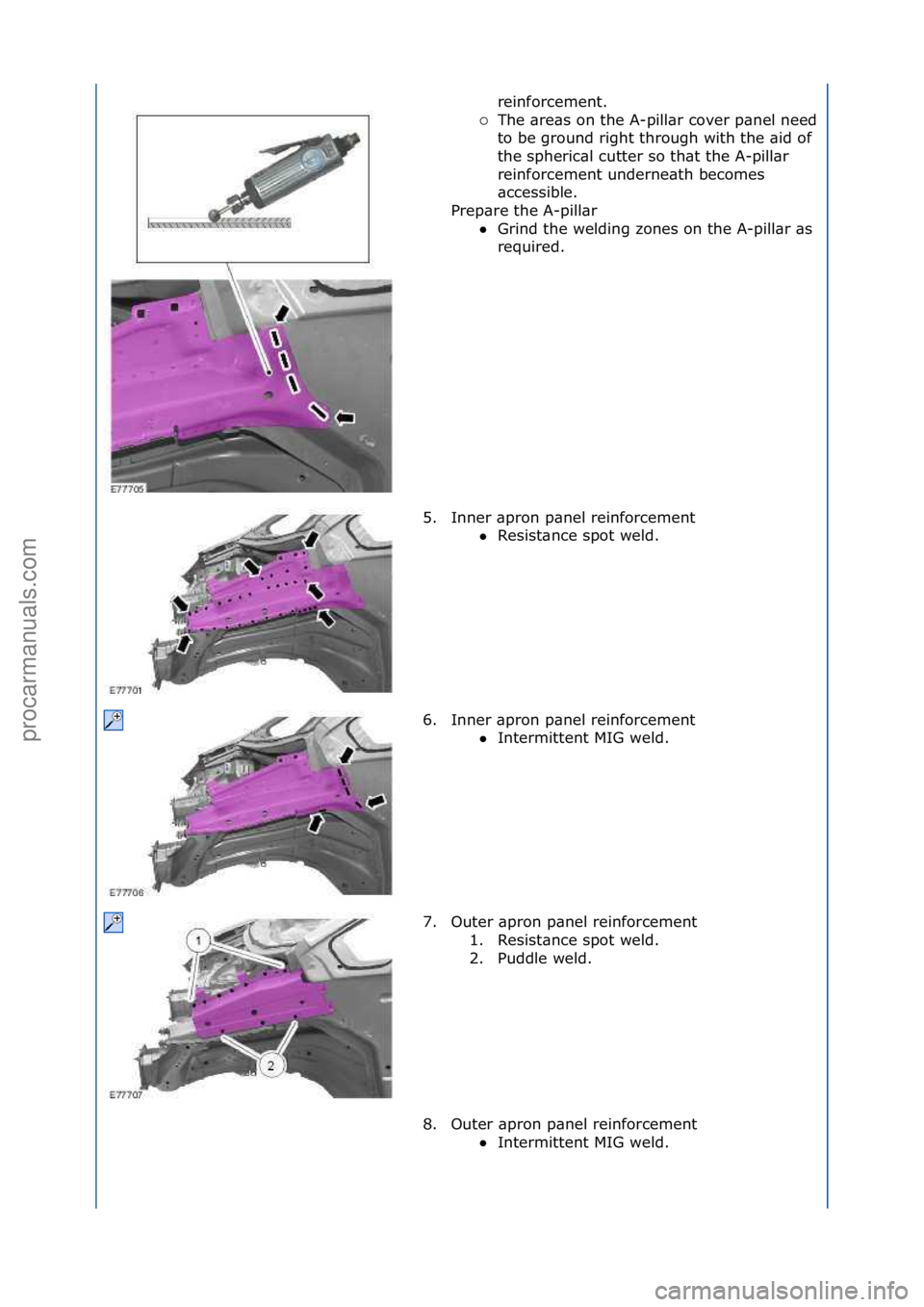 FORD GALAXY 2006  Service Repair Manual reinforcement.\f\f
 The\f\bre\bs\fon\fthe\fA-
pill\br\fcover\fp\bnel\fneed\f
to\fbe\fground\fright\fthrough\fwith\fthe\f\bid\fof\f
the\fspheric\bl\fcutter\fso\fth\bt\fthe\fA-pill\br\f
reinforcement\f