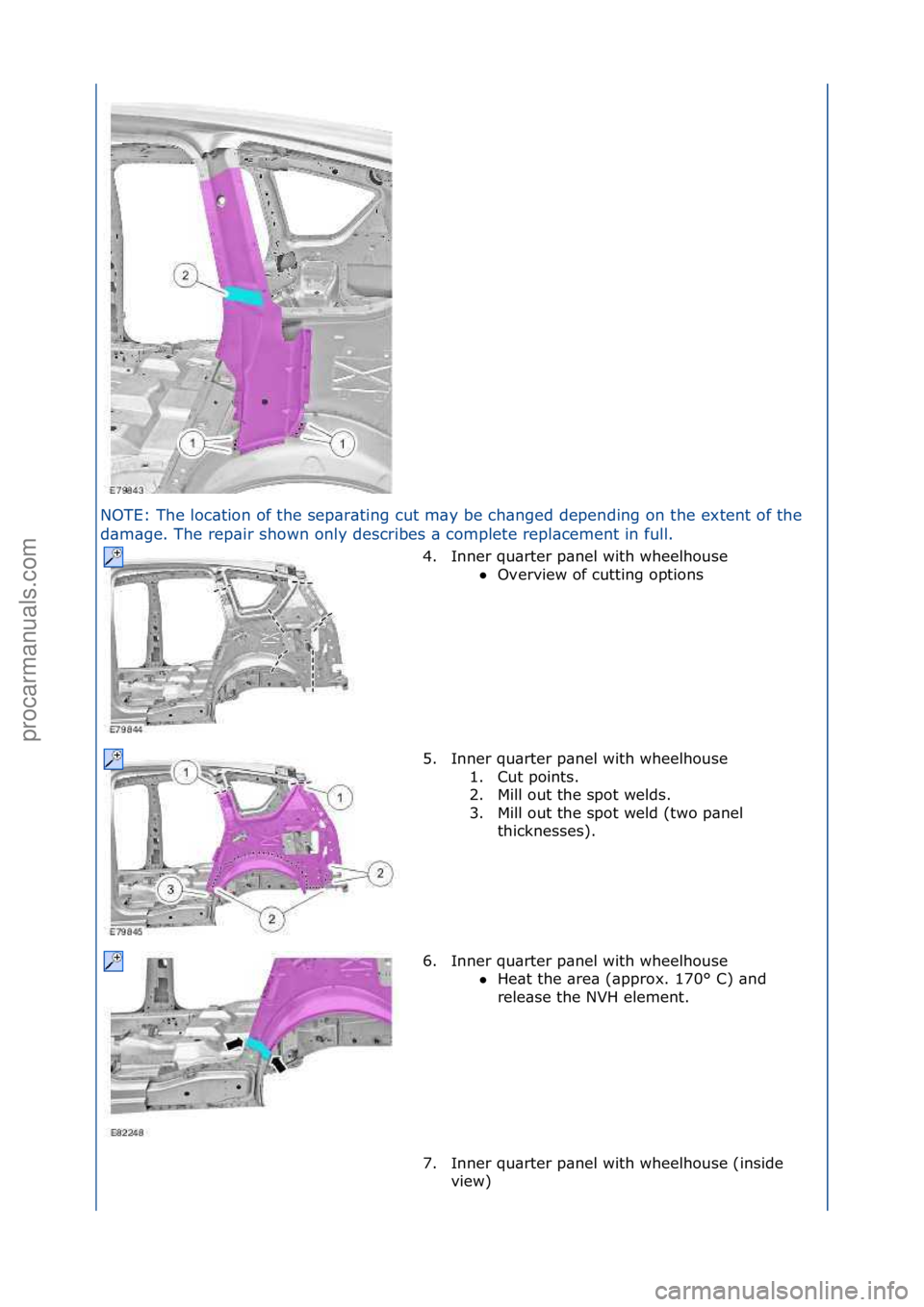 FORD GALAXY 2006  Service Repair Manual NOTE:\fThe\floc\btion\fof\fthe\fsep\br\bting\fcut\fm\by\fbe\fch\bnged\fdepending\fon\fthe\fextent\fof\fthe\f
d\bm\bge.\fThe\frep\bir\fshown\fonly\fdescribes\f\b\fcomplete\frepl\bcement\fin\ffull.\f4. 