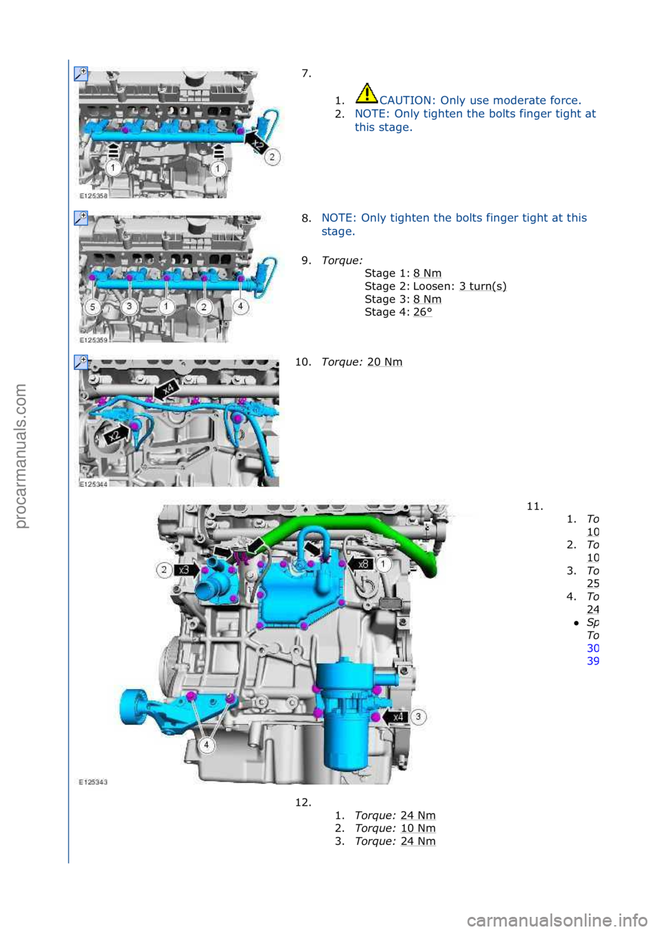 FORD GALAXY 2006  Service Repair Manual 7. \f\f1. CAUTION:\fOnly\fuse\fmoder\bte\fforce.\f
2.
NOTE:\fOnly\ftighten\fthe\fbolts\ffinger\ftight\f\bt\f
this\fst\bge.\f
8. NOTE:\fOnly\ftighten\fthe\fbolts\ffinger\ftight\f\bt\fthis\f
st
\bge.\f
