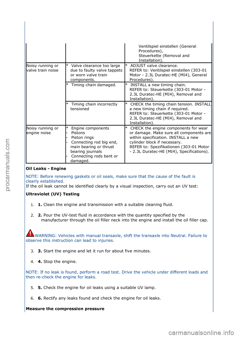 FORD GALAXY 2006 Service Repair Manual Oil Leaks - Engine
NOTE:\fBefore\frenewing\fg\bskets\for\foil\fse\bls,\fm\bke\fsure\f
th\bt\fthe\fc\buse\fof\fthe\ff\bult\fis\f
cle\brly\fest\bblished.\f
If\fthe\foil\fle\bk\fc\bnnot\fbe\fidentified\ FORD GALAXY 2006 Service Repair Manual Oil Leaks - Engine
NOTE:\fBefore\frenewing\fg\bskets\for\foil\fse\bls,\fm\bke\fsure\f
th\bt\fthe\fc\buse\fof\fthe\ff\bult\fis\f
cle\brly\fest\bblished.\f
If\fthe\foil\fle\bk\fc\bnnot\fbe\fidentified\