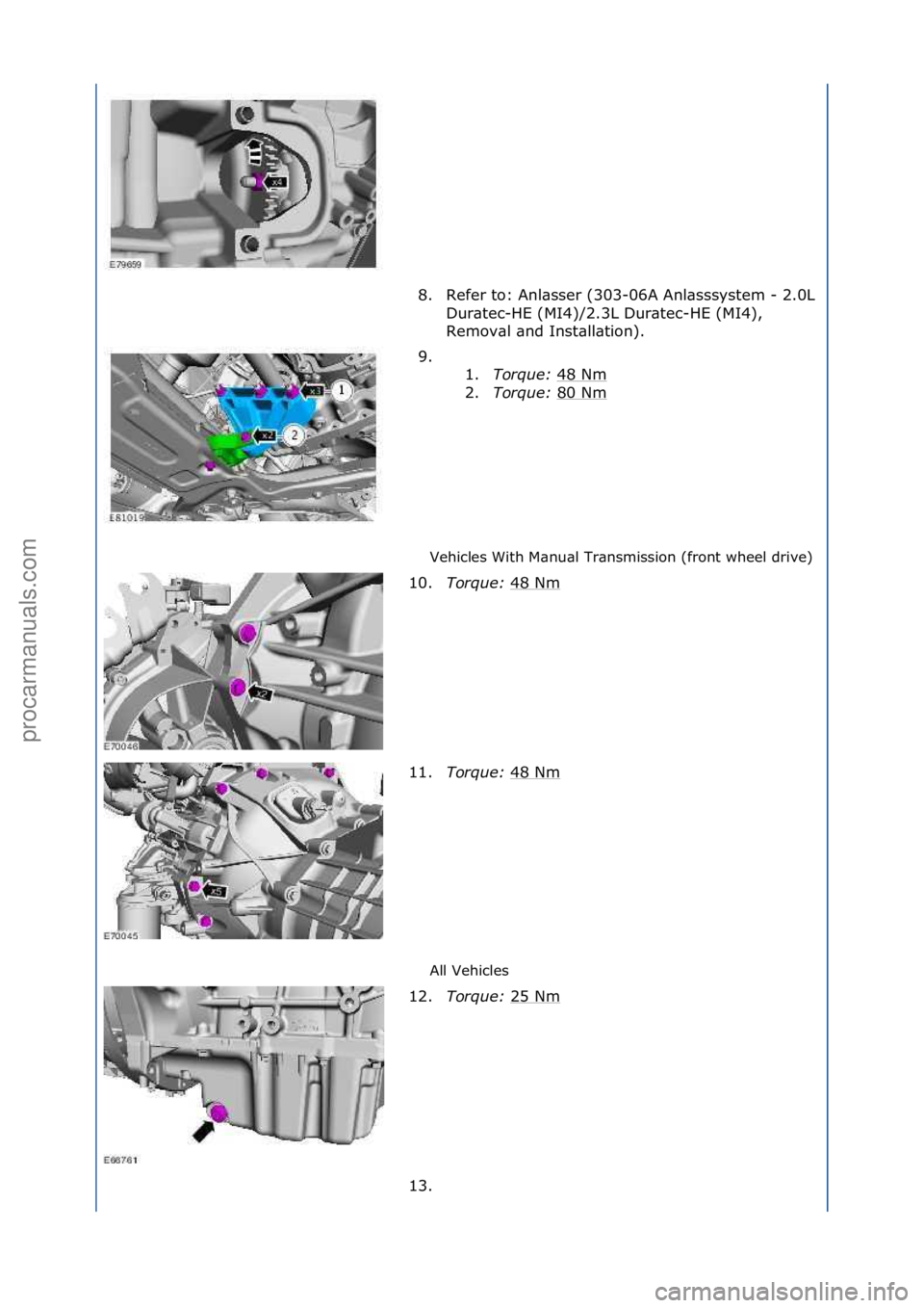 FORD GALAXY 2006  Service Repair Manual Vehicles\fWith\fM\bnu\bl\fTr\bnsmission\f(front\fwheel\fdrive)\f
All\fVehicles\f
8. Refer\fto:\fAnl\bsser\f(303-06A\fAnl\bsssystem\f-\f2.0L\f
Du

r\btec-HE\f(MI4)/2.3L\fDur\btec-HE\f(MI4),\f
Remov\bl\