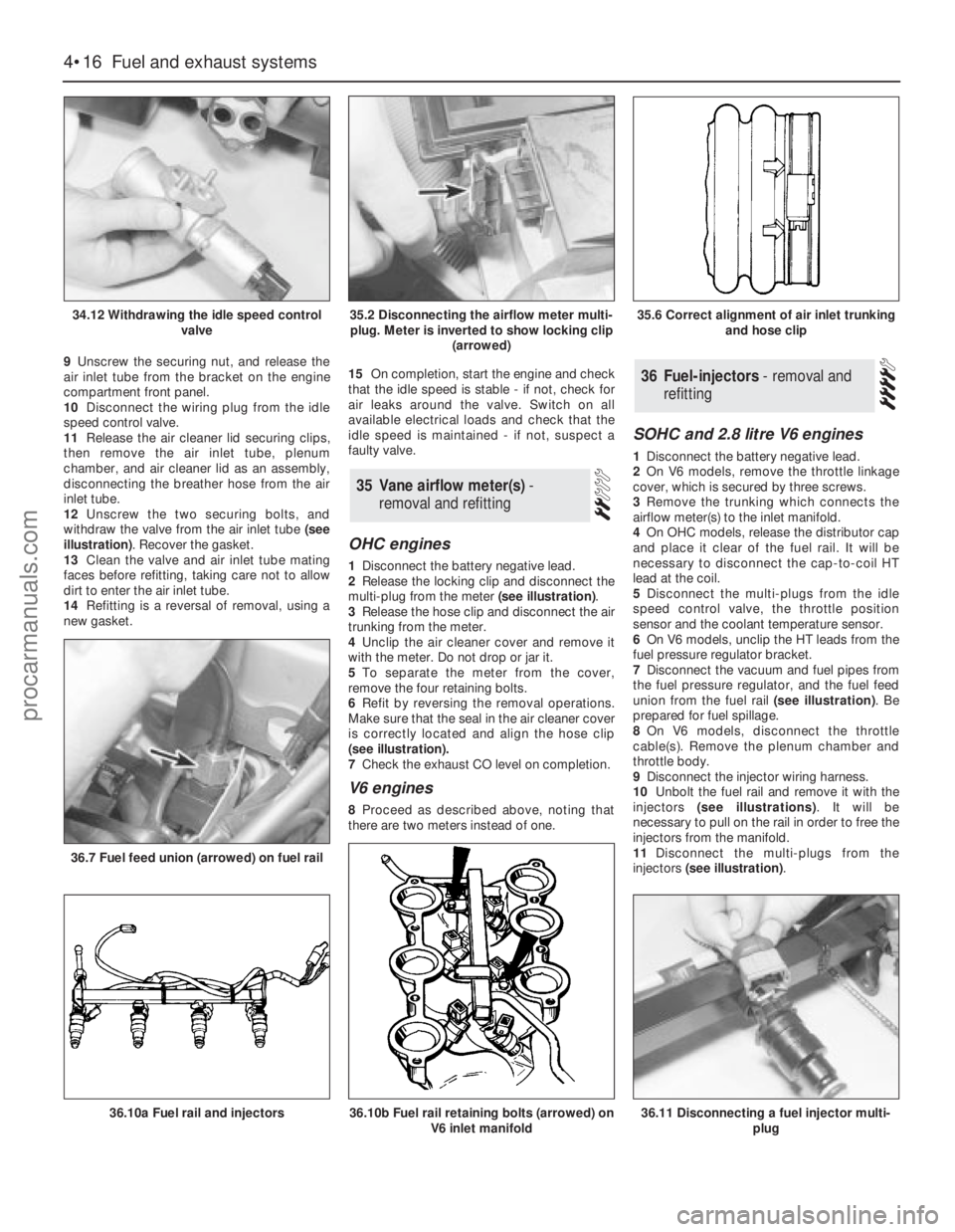 FORD GRANADA 1985  Service Repair Manual 9Unscrew the securing nut, and release the
air inlet tube from the bracket on the engine
compartment front panel.
10Disconnect the wiring plug from the idle
speed control valve.
11Release the air clea