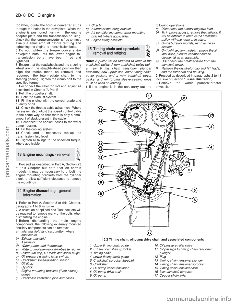 FORD GRANADA 1985  Service Workshop Manual together, guide the torque converter studs
through the holes in the driveplate. When the
engine is positioned flush with the engine
adapter plate and the transmission housing,
check that the torque co