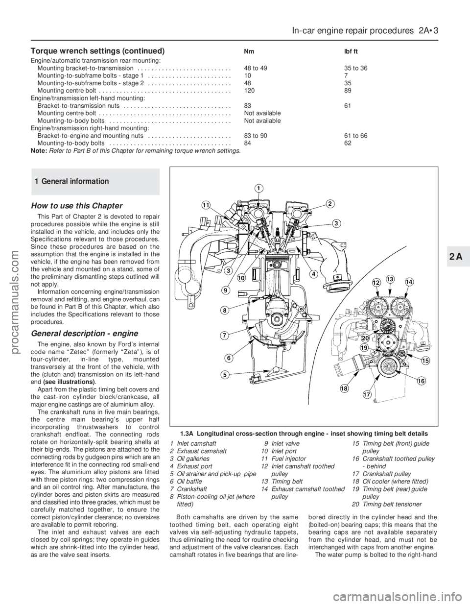 FORD MONDEO 1993 Service Service Manual Torque wrench settings (continued)Nm lbf ft
Engine/automatic transmission rear mounting:
Mounting bracket-to-transmission . . . . . . . . . . . . . . . . . . . . . . . . . . . 48 to 49 35 to 36
Mount FORD MONDEO 1993 Service Service Manual Torque wrench settings (continued)Nm lbf ft
Engine/automatic transmission rear mounting:
Mounting bracket-to-transmission . . . . . . . . . . . . . . . . . . . . . . . . . . . 48 to 49 35 to 36
Mount