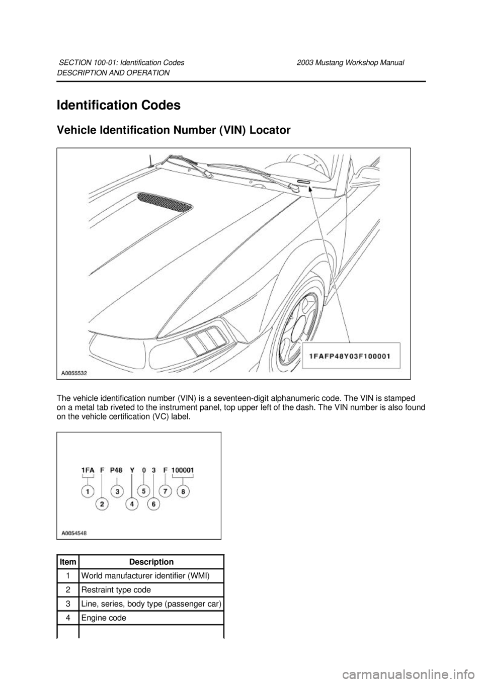 FORD MUSTANG 2003  Workshop Manual 