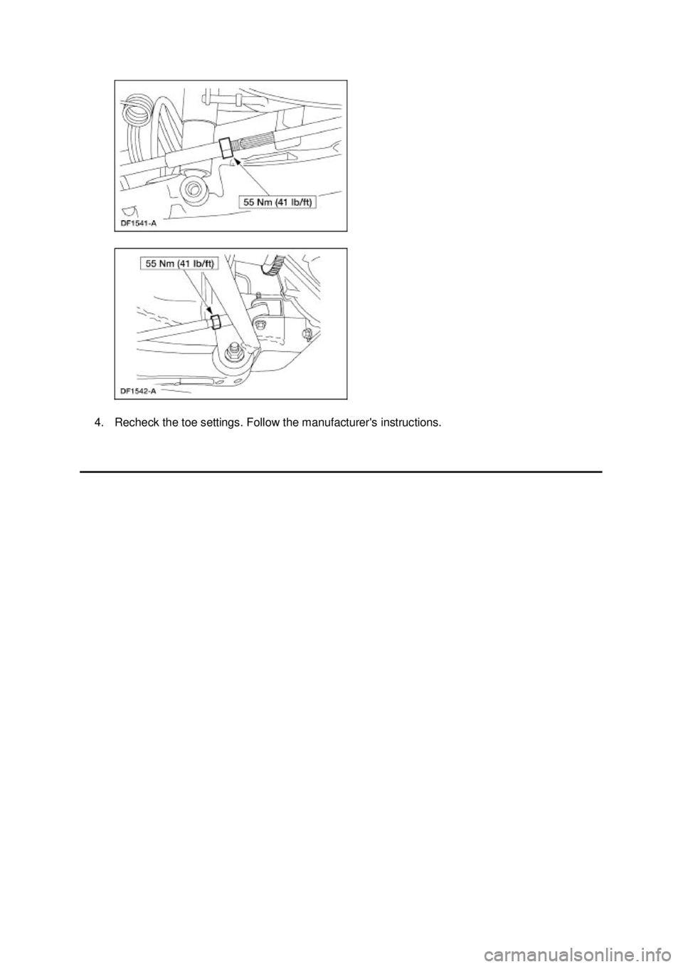 FORD MUSTANG 2003  Workshop Manual 4. Recheck the toe settings. Follow the manufacturers instructions.  Klj .  2 ba
  22003 Mustang Workshop Manual
17. 11. 2011file:///C:/Ford/2000 - 2004/tsocache/SHEF_4464/S3B~us~en~ ... 