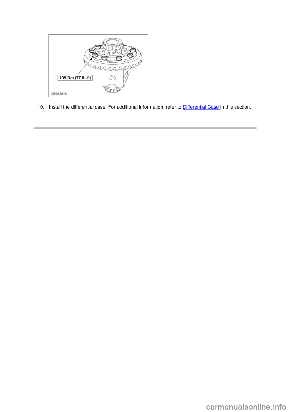 FORD MUSTANG 2003 Repair Manual 10. Install the differential case. For additional information, refer to 
Differential Case  in this section.  Klj .  6 ba
  62003 Mustang Workshop Manual
17. 11. 2011file:///C:/Ford/2000 - 2004/t