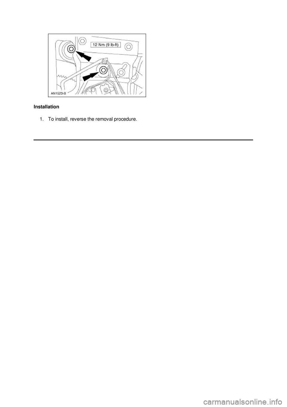 FORD MUSTANG 2003  Workshop Manual Installation 
1. To install, reverse the removal procedure.  Klj .  3 ba
  32003 Mustang Workshop Manual
18. 11. 2011file:///C:/Ford/2000 - 2004/tsocache/SHEF_5108/S3B~us~en~ ... 