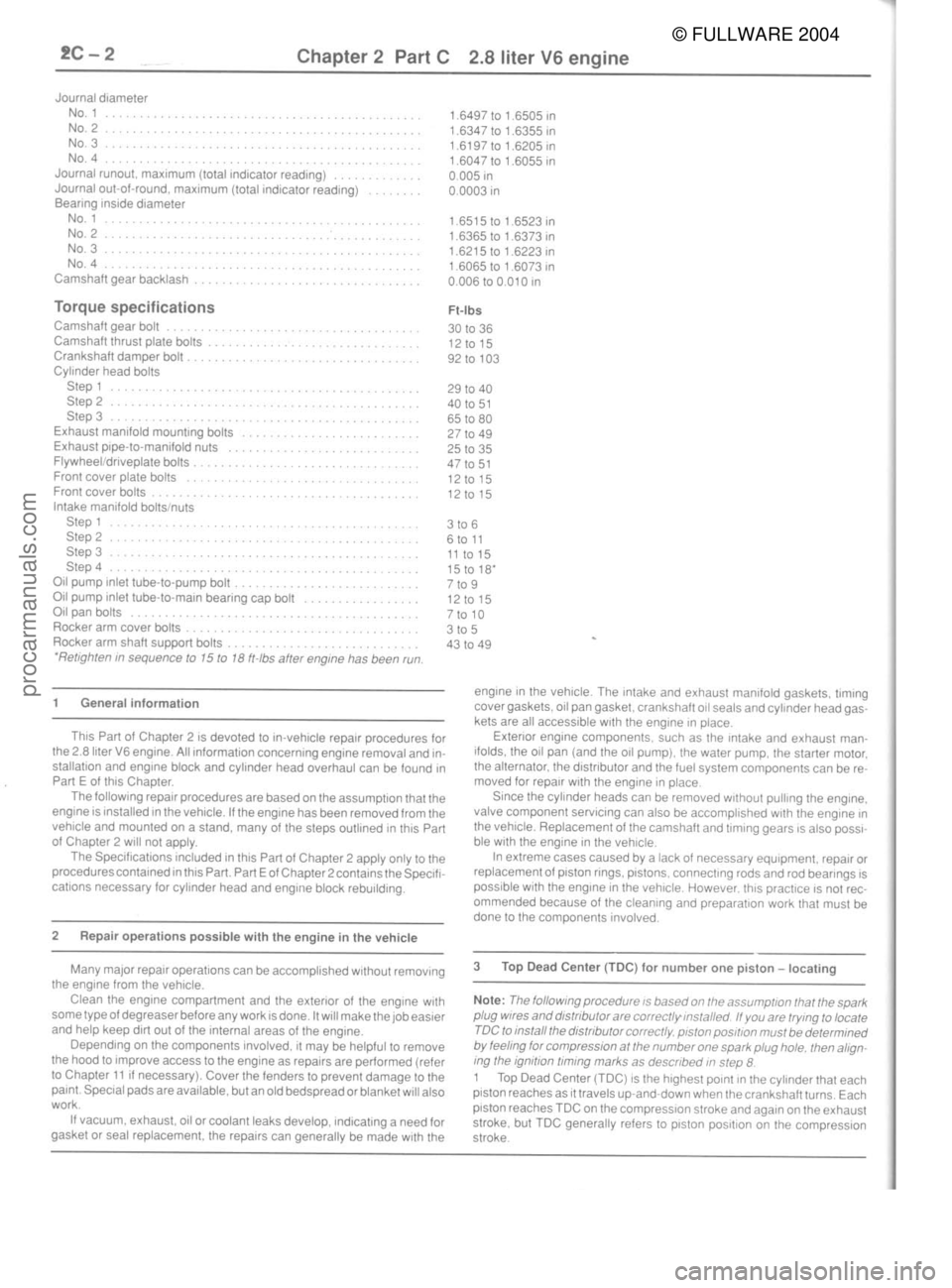 FORD MUSTANG 1979  Service Repair Manual © FULLWARE 2004procarmanuals.com 