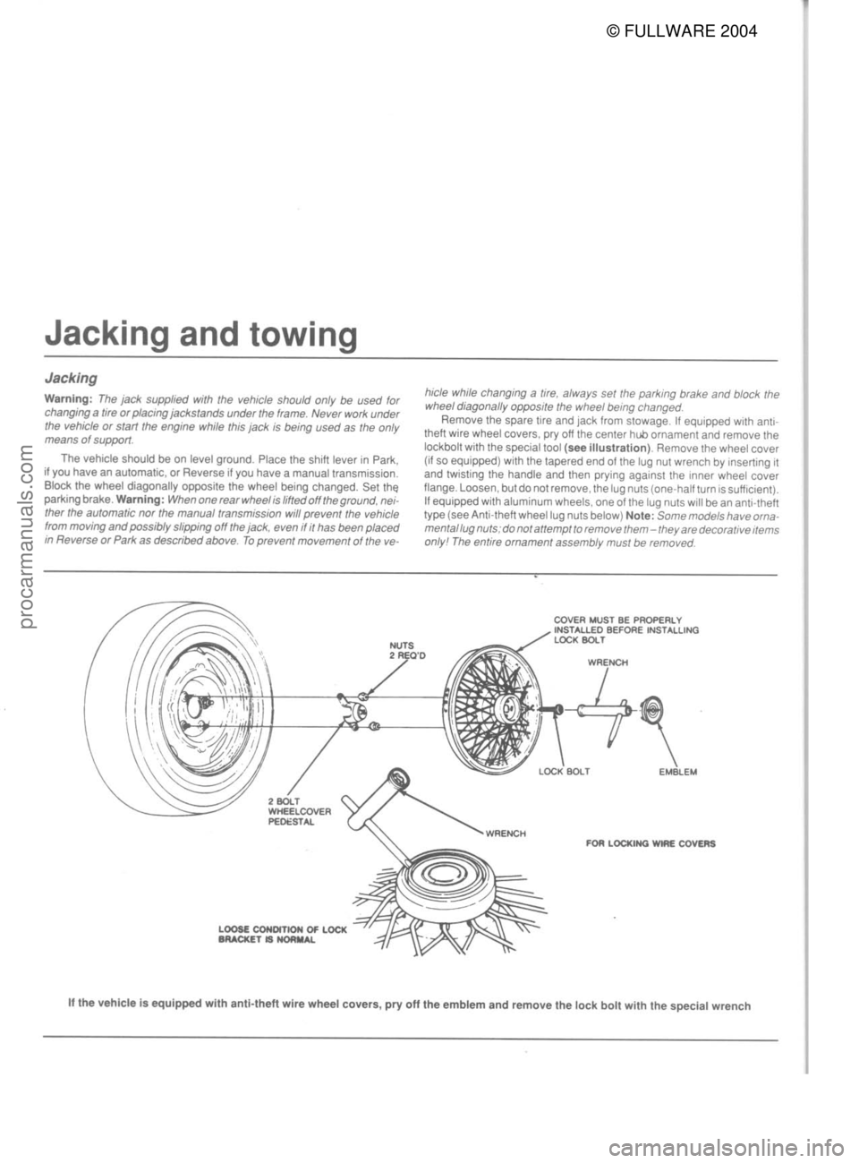 FORD MUSTANG 1979  Service User Guide © FULLWARE 2004procarmanuals.com 