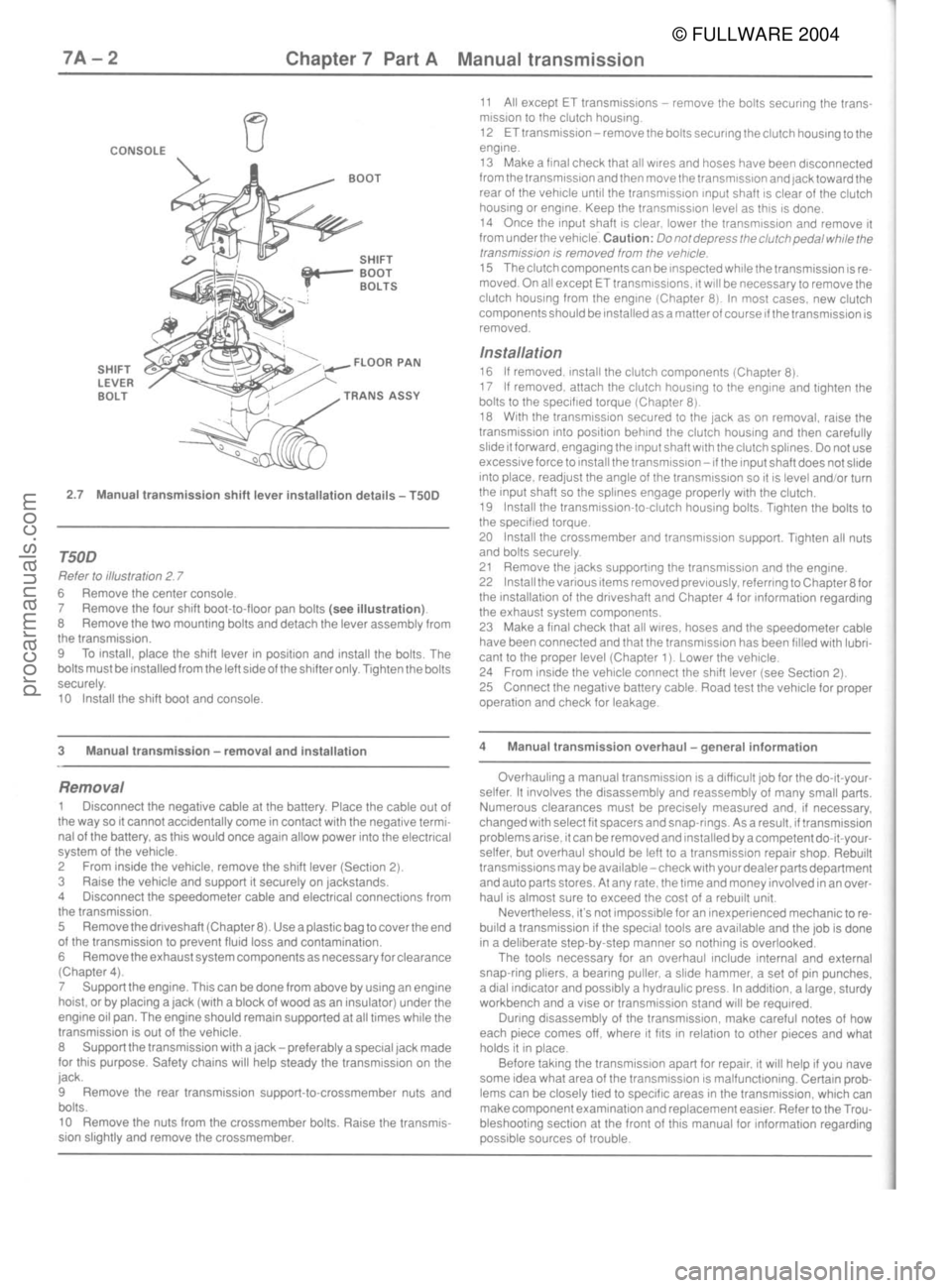 FORD MUSTANG 1979 Service Repair Manual © FULLWARE 2004procarmanuals.com FORD MUSTANG 1979 Service Repair Manual © FULLWARE 2004procarmanuals.com