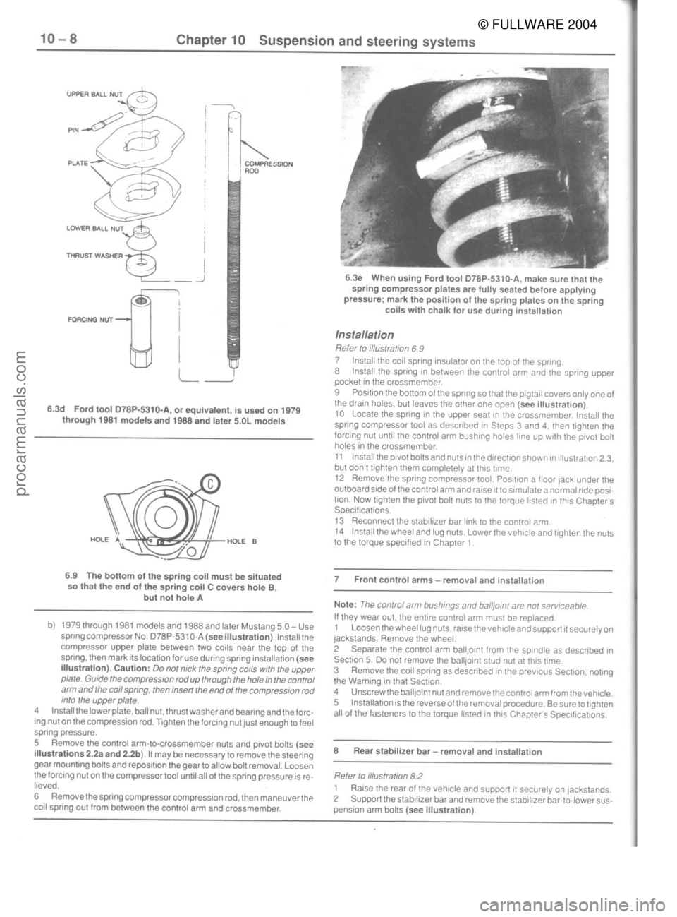 FORD MUSTANG 1979  Service Repair Manual © FULLWARE 2004procarmanuals.com 