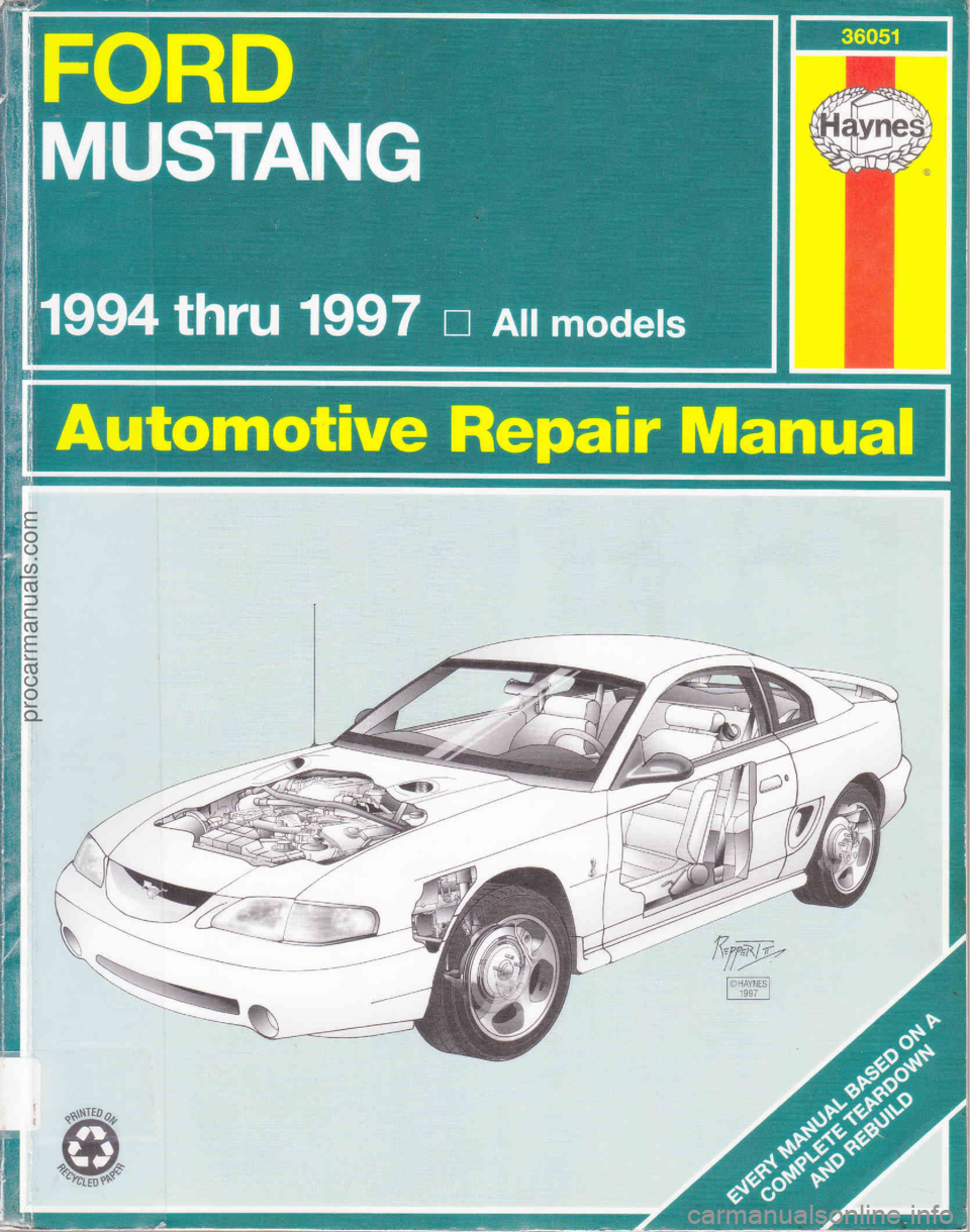 FORD MUSTANG 1994  Service Repair Manual procarmanuals.com 