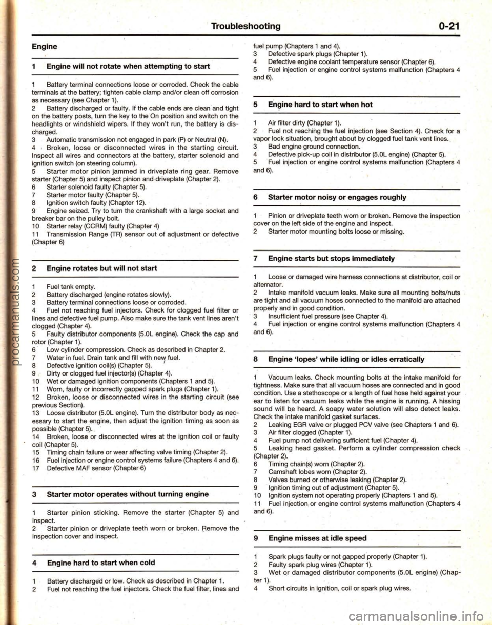FORD MUSTANG 1994  Service Owners Manual procarmanuals.com 