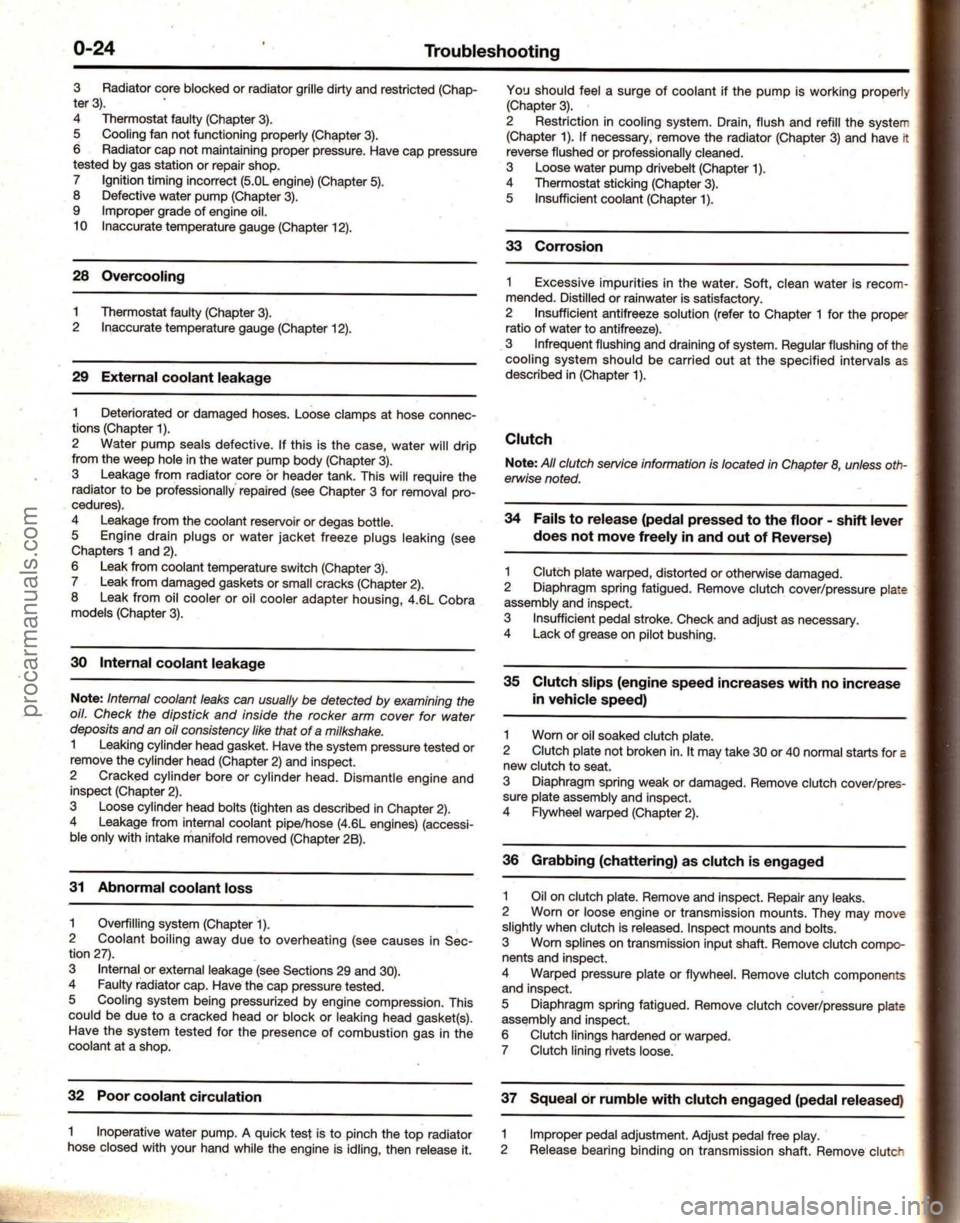 FORD MUSTANG 1994  Service Owners Manual procarmanuals.com 