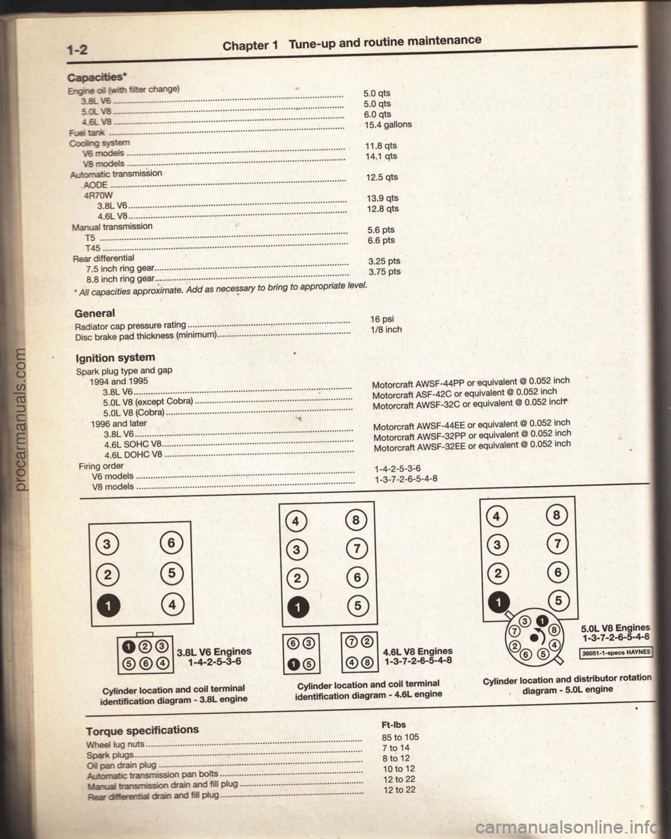 FORD MUSTANG 1994  Service Owners Guide procarmanuals.com 
