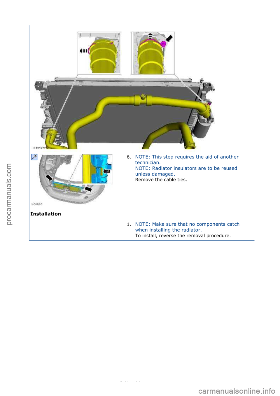 FORD S-MAX 2006  Service Repair Manual Installati\bn 6.
NOTE:\fThis\fstep\frequires\fthe\f\bid\fof\f\bnother\f
te

chnici\bn.\f
NOTE:\fR\bdi\btor\finsul\btors\f\bre\fto\fbe\freused\f
unless\fd\bm\bged.\f
Remove\fthe\fc\bble\fties.\f
1. N

