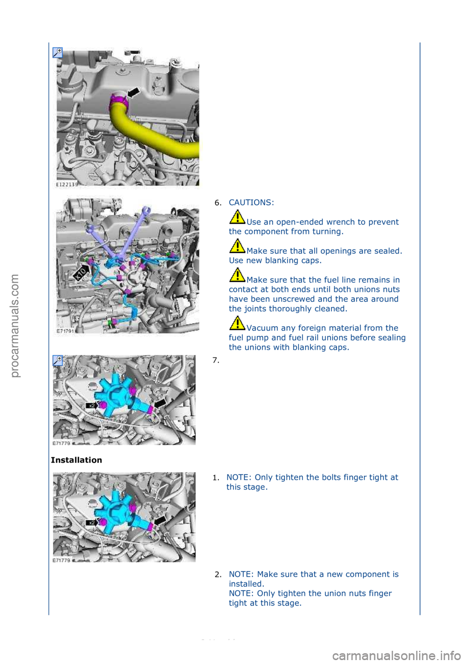 FORD S-MAX 2006  Service Repair Manual I\fst\bll\btio\f 6.
CAUTIONS:\f
Us

e\f\bn\fopen-ended\fwrench\fto\fprevent\f
the\fcomponent\ffrom\fturning.\f
M\bke\fsure\fth\bt\f\bll\fopenings\f\bre\fse\bled.\f
Use\fnew\fbl\bnking\fc\bps.\f
M\bke\