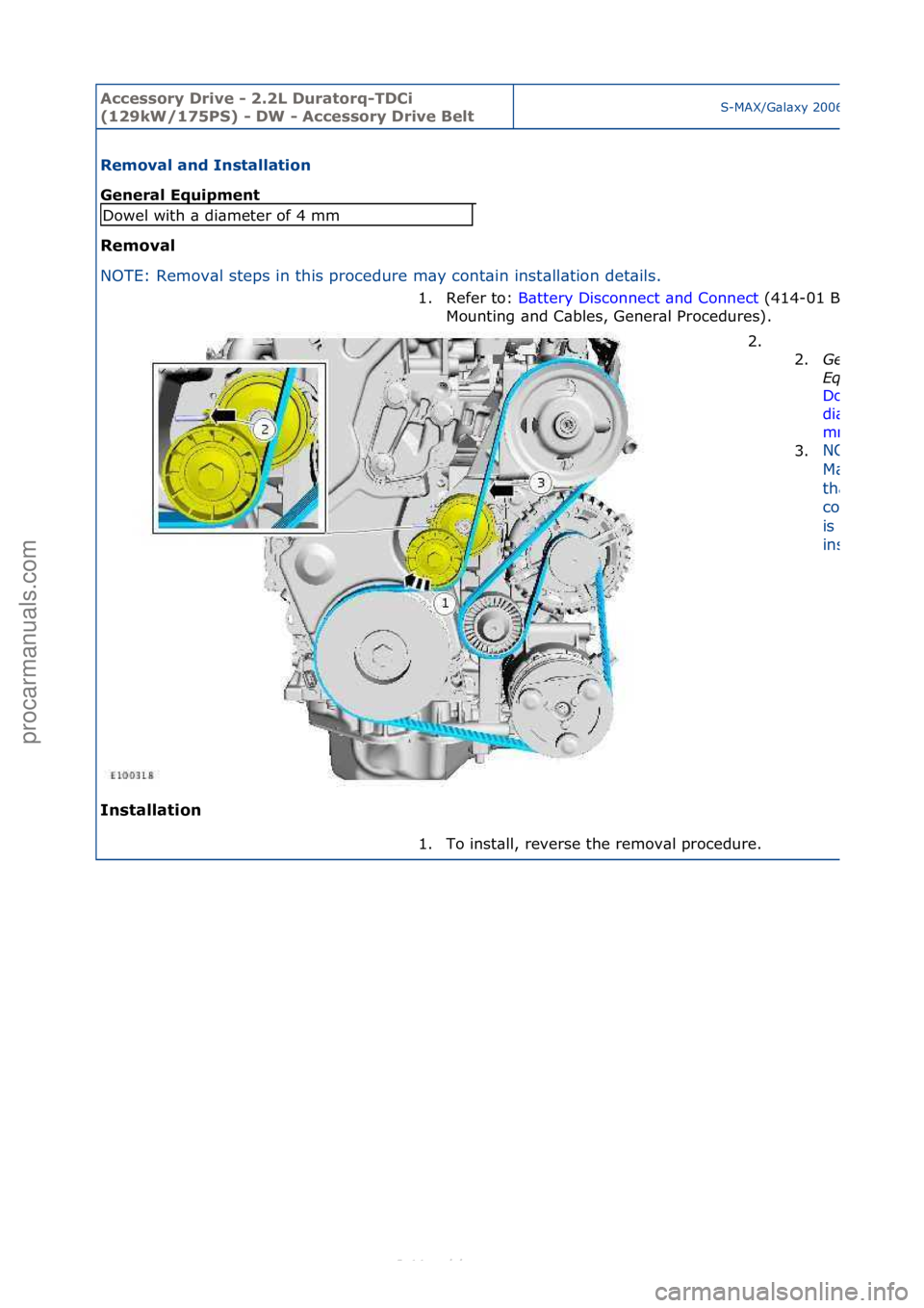 FORD S-MAX 2006 Service Repair Manual Accessory\bDrive\b\f\b2.2L\bDuratorq\fTDCi\b
(129kW/175PS)\b\f\bDW\b\f\bAccessory\bDrive\bBeltS-MAX/G\bl\bxy\f2006.5\f(02/2006
Removal\band\bInstallation\b
General\bEquipment\b
Removal\b
NO
TE:\fRemov FORD S-MAX 2006 Service Repair Manual Accessory\bDrive\b\f\b2.2L\bDuratorq\fTDCi\b
(129kW/175PS)\b\f\bDW\b\f\bAccessory\bDrive\bBeltS-MAX/G\bl\bxy\f2006.5\f(02/2006
Removal\band\bInstallation\b
General\bEquipment\b
Removal\b
NO
TE:\fRemov
