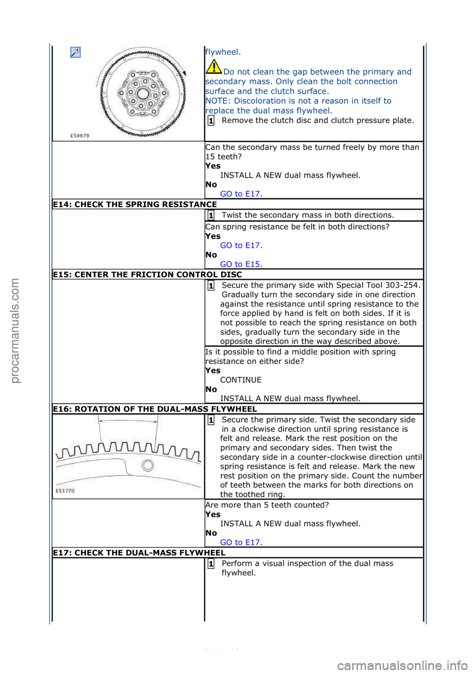 FORD S-MAX 2006  Service Repair Manual flywheel.\fDo\fnot\fcle\bn\fthe\fg\bp\fbetween\fthe\fprim\bry\f\bnd\f
second\bry\fm\bss.\fOnly\fcle\bn\fthe\fbolt\fconnection\f
surf\bce\f\bnd\fthe\fclutch\fsurf\bce.\f
NOTE:\fDiscolor\btion\fis\fnot\