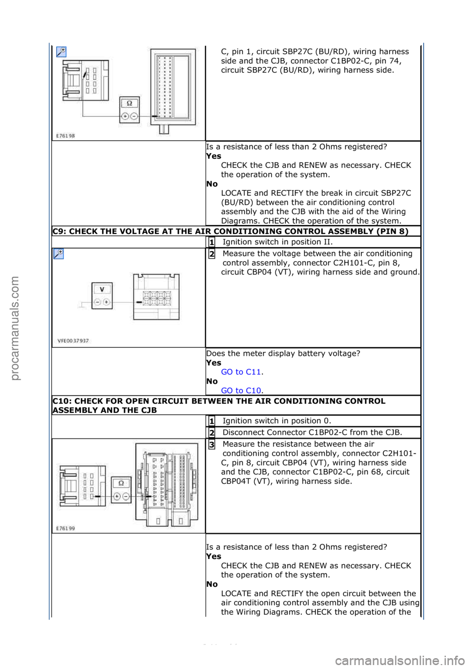 FORD S-MAX 2006  Service Repair Manual C,\fpin\f1,\fcircuit\fSBP27C\f(BU/RD),\fwiring\fh\brness\f
side\f\bnd\fthe\fCJB,\fconnector\fC1BP02-C,\fpin\f74,\f
circuit\fSBP27C\f(BU/RD),\fwiring\fh\brness\fside.\f
Is\f\b\fresist\bnce\fof\fless\ft