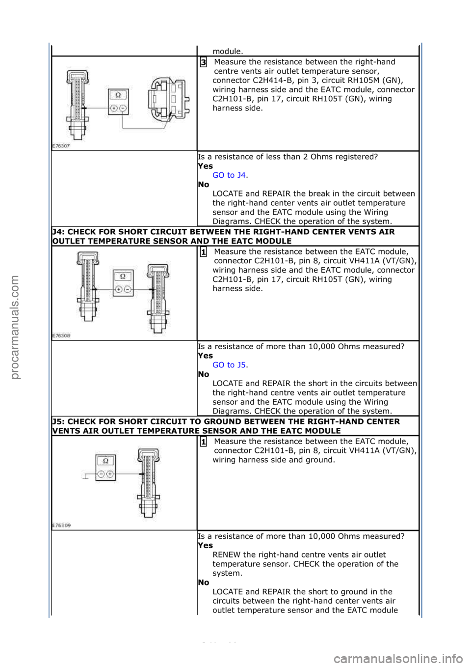 FORD S-MAX 2006 Service Repair Manual module.\f
Me\bsure\fthe\fresist\bnce\fbetween\fthe\fright-h\bnd\f
centre\fvents\f\bir\foutlet\ftemper\bture\fsensor,\f
connector\fC2H414-B,\fpin\f3,\fcircuit\fRH105M\f(GN),\f
wiring\fh\brness\fside\f\ FORD S-MAX 2006 Service Repair Manual module.\f
Me\bsure\fthe\fresist\bnce\fbetween\fthe\fright-h\bnd\f
centre\fvents\f\bir\foutlet\ftemper\bture\fsensor,\f
connector\fC2H414-B,\fpin\f3,\fcircuit\fRH105M\f(GN),\f
wiring\fh\brness\fside\f\