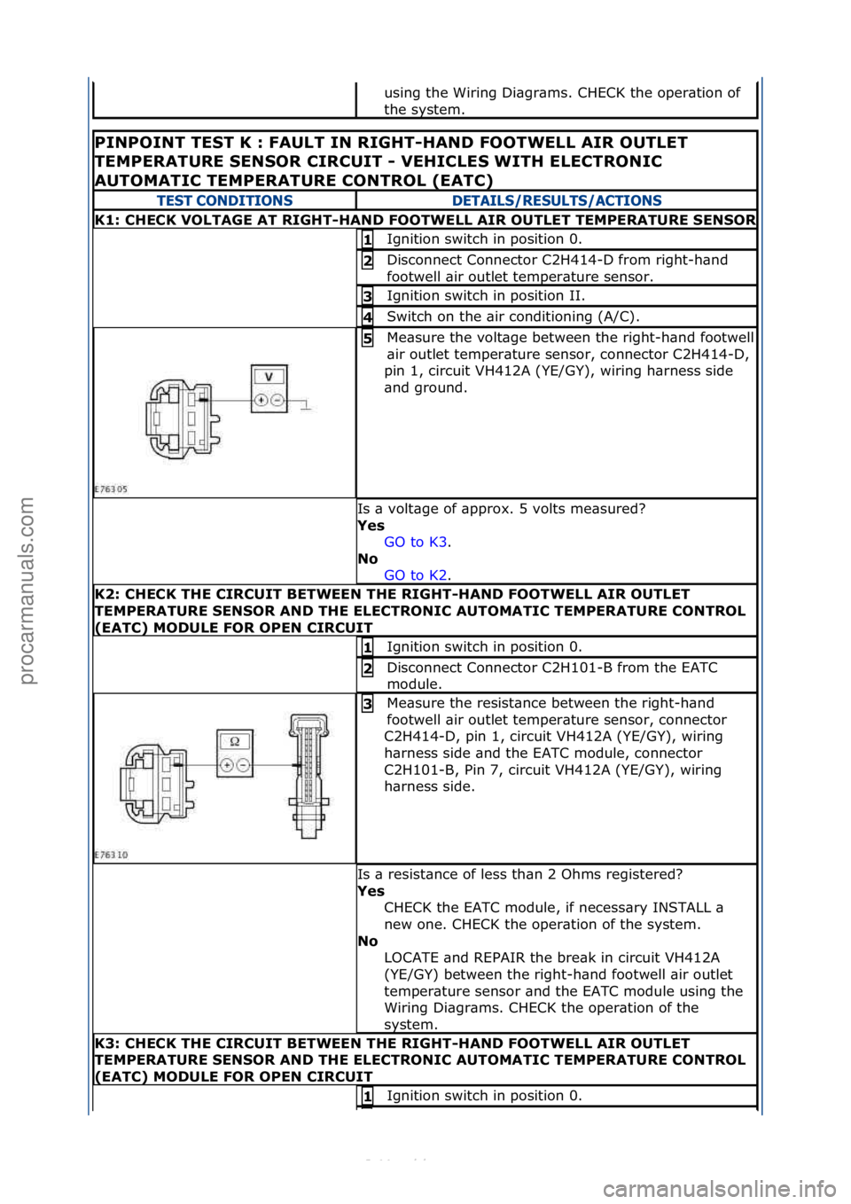FORD S-MAX 2006 Service Repair Manual using\fthe\fWiring\fDi\bgr\bms.\fCHECK\fthe\foper\btion\fof\f
the\fsystem.\f
PINPOINT\bTE\fT\bK\b:\bFAULT\bIN\bRIGHT-HAND\bFOOTWELL\bAIR\bOUTLET\b
TEMPERATURE\b\fEN\fOR\bCIRCUIT\b-\bVEHICLE\f\bWITH\bE FORD S-MAX 2006 Service Repair Manual using\fthe\fWiring\fDi\bgr\bms.\fCHECK\fthe\foper\btion\fof\f
the\fsystem.\f
PINPOINT\bTE\fT\bK\b:\bFAULT\bIN\bRIGHT-HAND\bFOOTWELL\bAIR\bOUTLET\b
TEMPERATURE\b\fEN\fOR\bCIRCUIT\b-\bVEHICLE\f\bWITH\bE