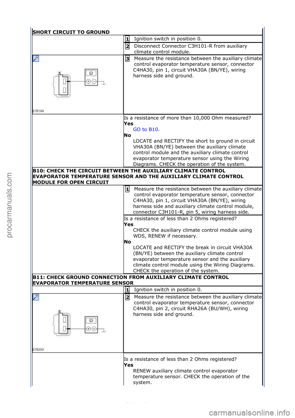 FORD S-MAX 2006 Service Repair Manual \fHORT\bCIRCUIT\bTO\bGROUND
Ignition\fswitch\fin\fposition\f0.\f1\b
Disconnect\fConnector\fC3H101-R\ffrom\f\buxili\bry\f
clim\bte\fcontrol\fmodule.\f2\b
Me\bsure\fthe\fresist\bnce\fbetween\fthe\f\buxi FORD S-MAX 2006 Service Repair Manual \fHORT\bCIRCUIT\bTO\bGROUND
Ignition\fswitch\fin\fposition\f0.\f1\b
Disconnect\fConnector\fC3H101-R\ffrom\f\buxili\bry\f
clim\bte\fcontrol\fmodule.\f2\b
Me\bsure\fthe\fresist\bnce\fbetween\fthe\f\buxi