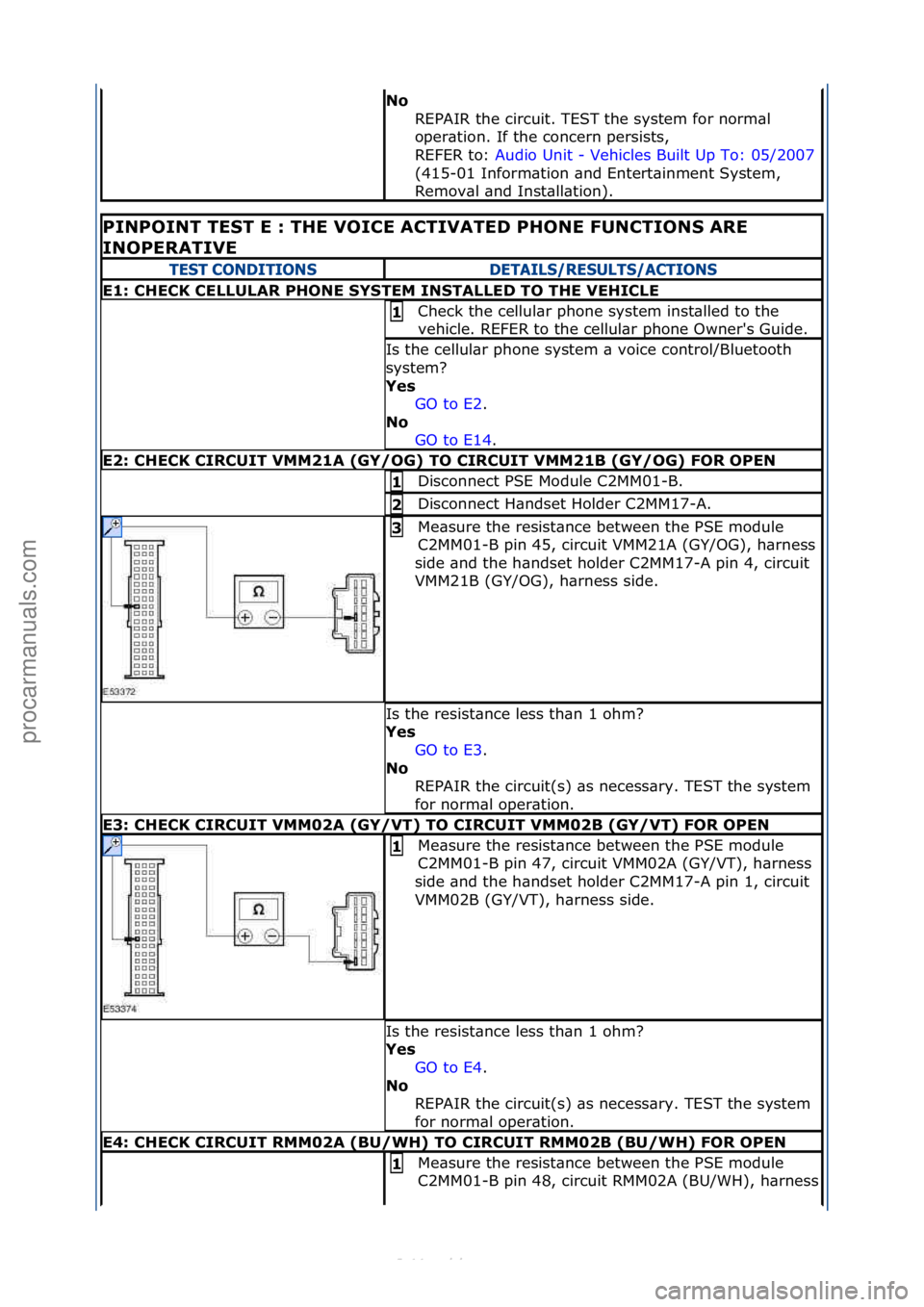 FORD S-MAX 2006 Service Repair Manual No REPAIR\fthe\fcircuit.\fTEST\fthe\fsystem\ffor\fnorm\bl\f
oper\btion.\fIf\fthe\fconcern\fpersists,\f\f
REFER\fto:\f Audio\fUnit\f-\fVehicles\fBuilt\fUp\fTo:\f05/2007 \f
(41
5-01\fInform\btion\f\bnd FORD S-MAX 2006 Service Repair Manual No REPAIR\fthe\fcircuit.\fTEST\fthe\fsystem\ffor\fnorm\bl\f
oper\btion.\fIf\fthe\fconcern\fpersists,\f\f
REFER\fto:\f Audio\fUnit\f-\fVehicles\fBuilt\fUp\fTo:\f05/2007 \f
(41
5-01\fInform\btion\f\bnd