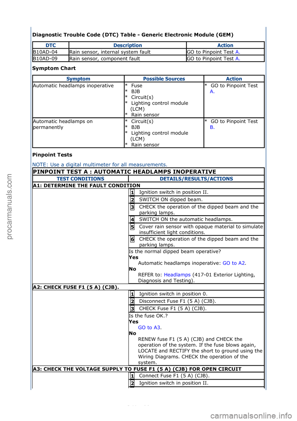 FORD S-MAX 2006 Service Repair Manual Diag\fostic\bTrouble\bCode\b(DTC)\bTable\b-\bGe\feric\bElectro\fic\bModule\b(GEM)\b
Symptom\bChart\b
Pi\fpoi\ft\bTests\b
NOTE:\fUse\f\b\fdigit\bl\fmultimeter\ffor\f\bll\fme\bsurements.\f
\fTC\fescript FORD S-MAX 2006 Service Repair Manual Diag\fostic\bTrouble\bCode\b(DTC)\bTable\b-\bGe\feric\bElectro\fic\bModule\b(GEM)\b
Symptom\bChart\b
Pi\fpoi\ft\bTests\b
NOTE:\fUse\f\b\fdigit\bl\fmultimeter\ffor\f\bll\fme\bsurements.\f
\fTC\fescript