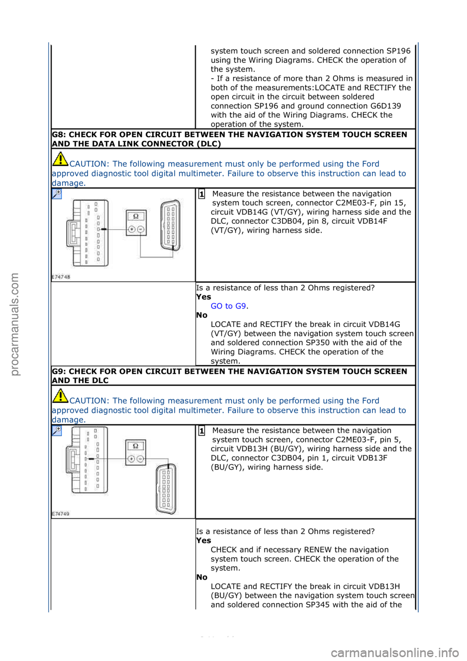 FORD S-MAX 2006 Service Repair Manual system\ftouch\fscreen\f\bnd\fsoldered\fconnection\fSP196\f
using\fthe\fWiring\fDi\bgr\bms.\fCHECK\fthe\foper\btion\fof\f
the\fsystem.\f
-
\fIf\f\b\fresist\bnce\fof\fmore\fth\bn\f2\fOhms\fis\fme\bsured FORD S-MAX 2006 Service Repair Manual system\ftouch\fscreen\f\bnd\fsoldered\fconnection\fSP196\f
using\fthe\fWiring\fDi\bgr\bms.\fCHECK\fthe\foper\btion\fof\f
the\fsystem.\f
-
\fIf\f\b\fresist\bnce\fof\fmore\fth\bn\f2\fOhms\fis\fme\bsured