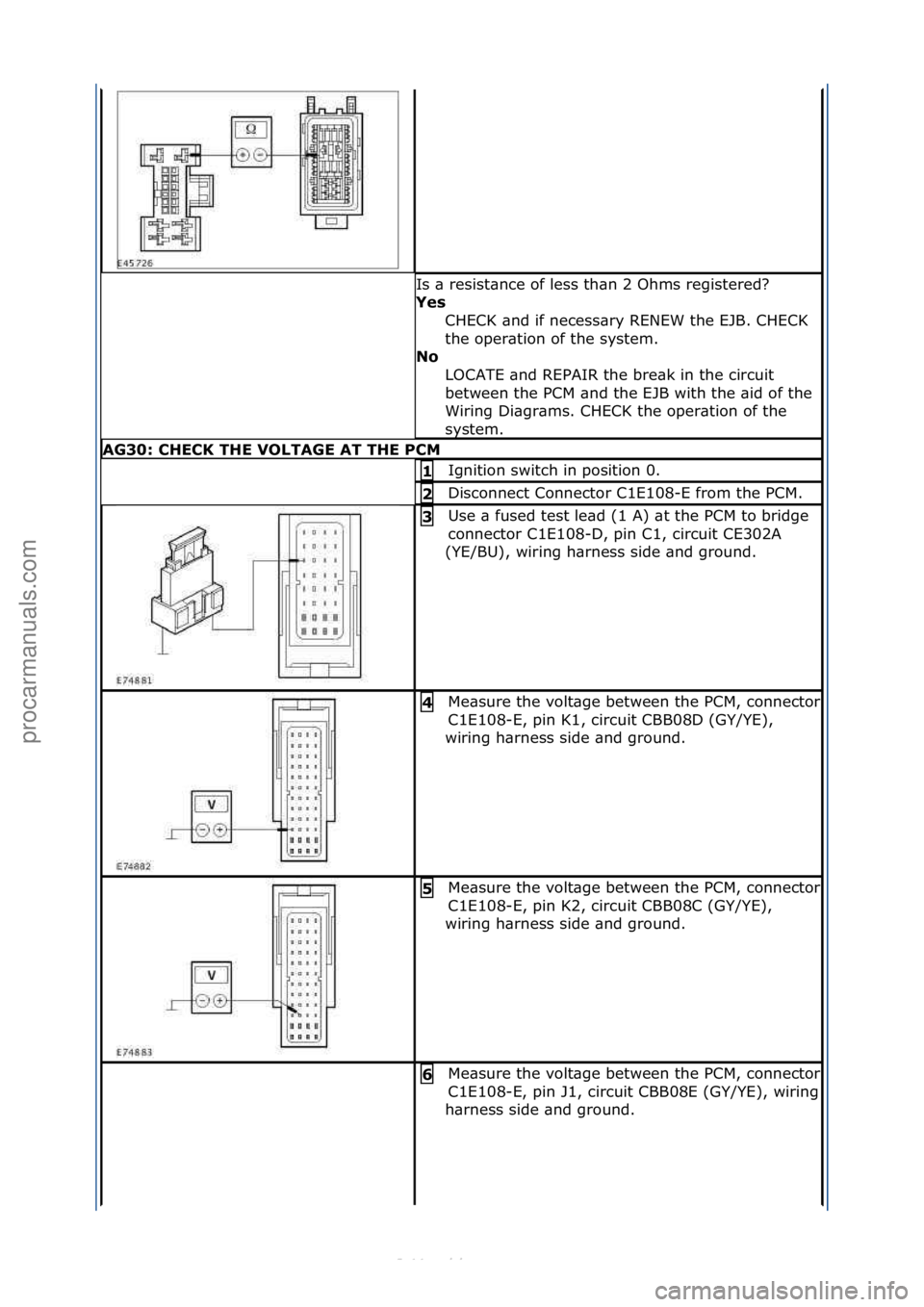 FORD S-MAX 2006  Service Repair Manual Is\f\b\fresist\bnce\fof\fless\fth\bn\f2\fOhms\fregistered?\f
Yes CHECK\f\bnd\fif\fnecess\bry\fRENEW\fthe\fEJB.\fCHECK\f
the\foper\btion\fof\fthe\fsystem.\f
No  LOCATE\f\bnd\fREPAIR\fthe\fbre\bk\fin\ft