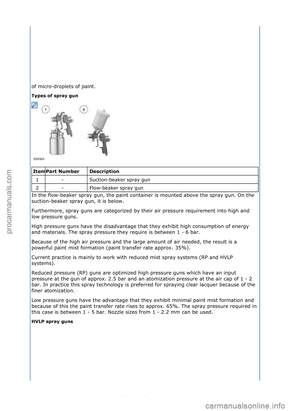 FORD S-MAX 2006  Service Repair Manual of\fmicro-droplets\fof\fp\bint.\f
Types of spray gun 
\f\f
Description 
Suction-be\bker\fspr\by\fgun\f
Flow-be\bker\fspr\by\fgun\f
In\fthe\fflow-be\bker\fspr\by\fgun,\fthe\fp\bint\fcont\biner\fis\fmou