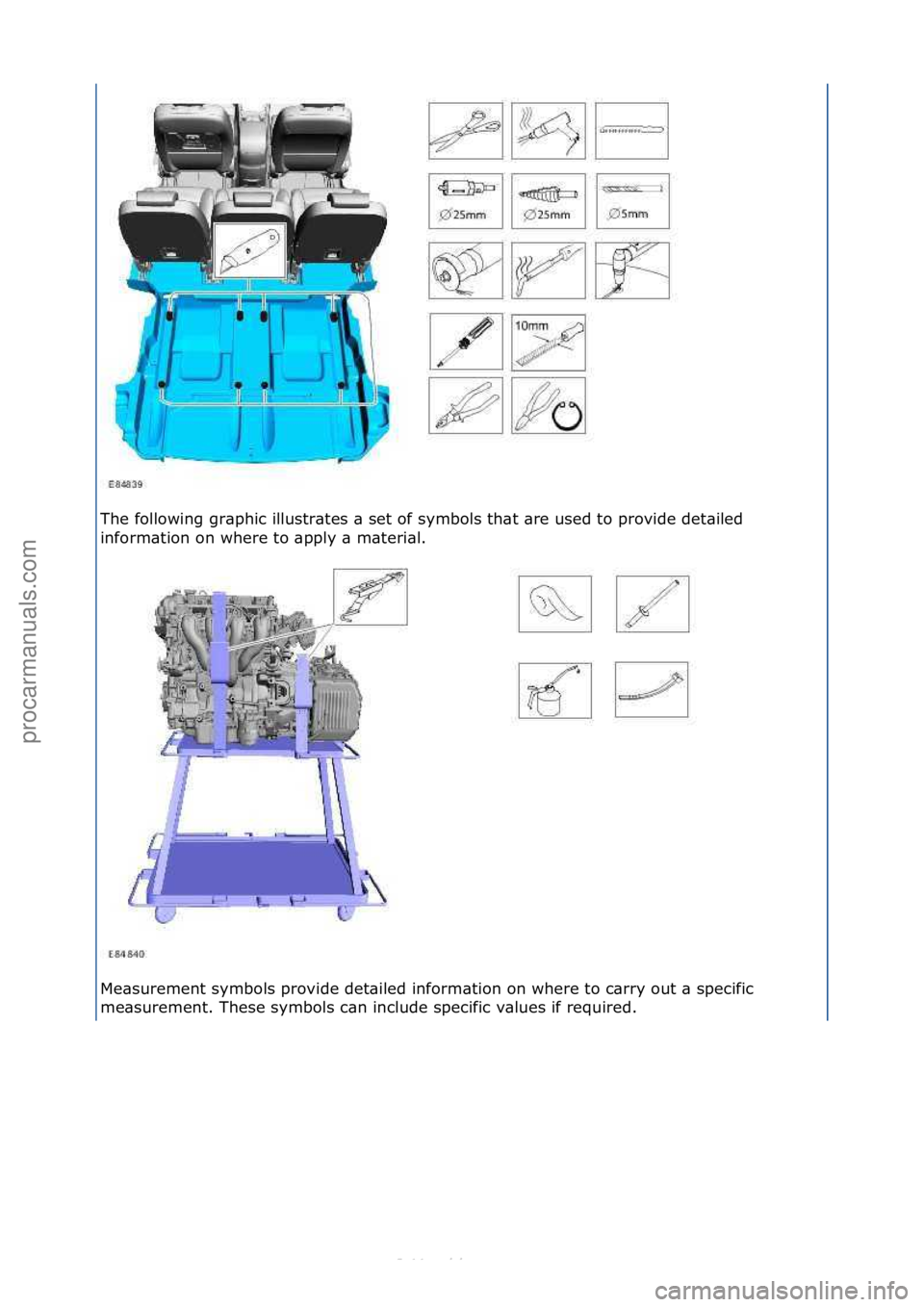 FORD S-MAX 2006  Service Repair Manual The\ffollowing\fgr\bphic\fillustr\btes\f\b\fset\fof\fsymbols\fth\bt\f\bre\fused\fto\fprovide\fdet\biled\f
inform\btion\fon\fwhere\fto\f\bpply\f\b\fm\bteri\bl.\f
Me\bsurement\fsymbols\fprovide\fdet\bil