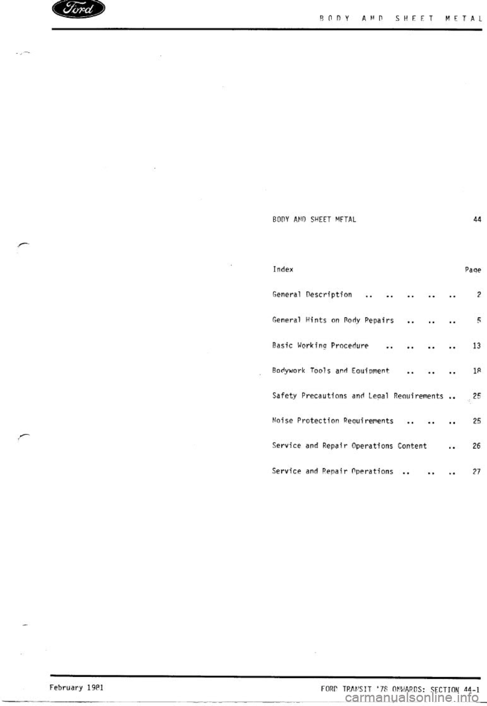 FORD TRANSIT 1978 Service Repair Manual FORD TRANSIT 1978 Service Repair Manual