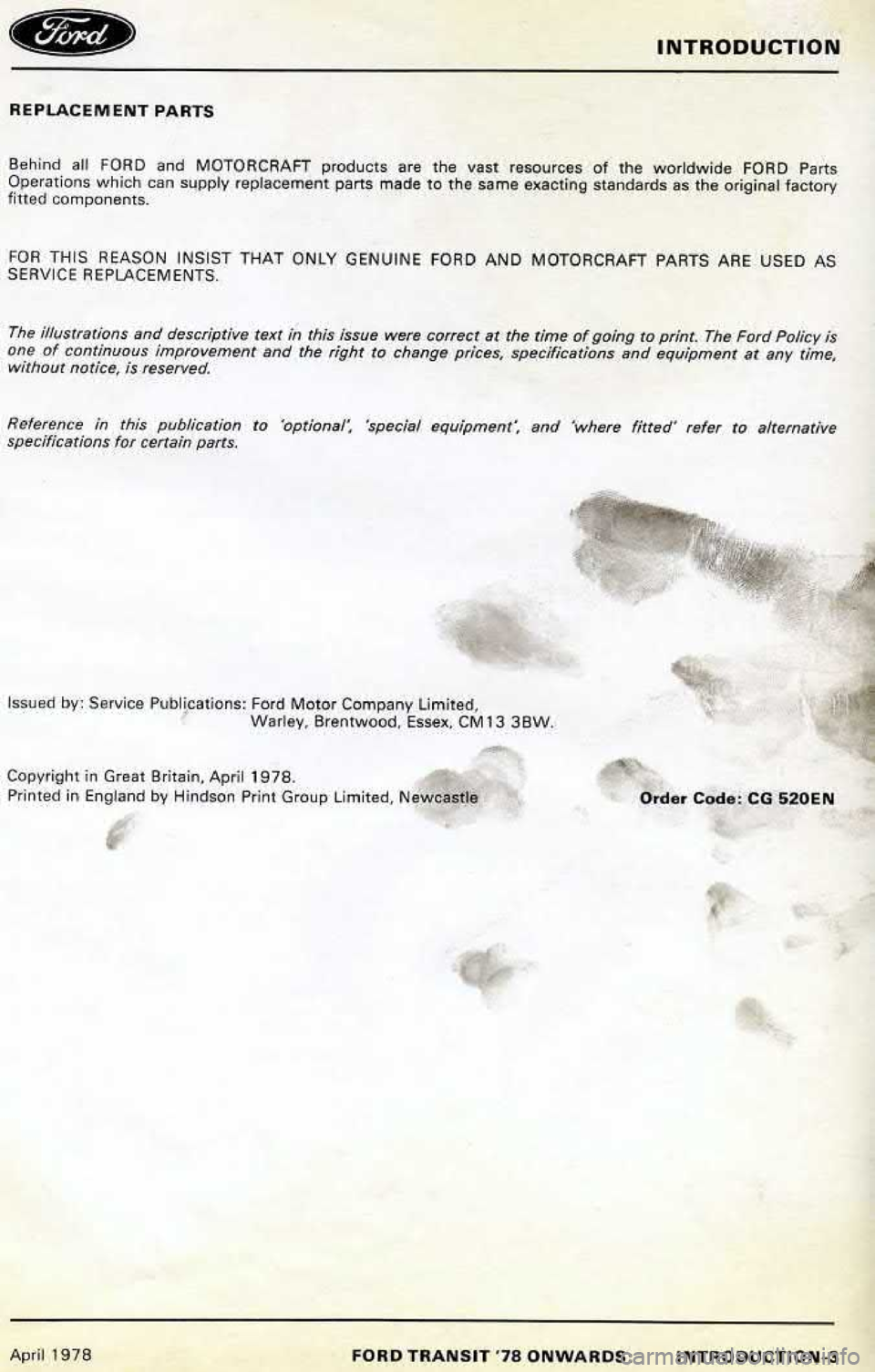 FORD TRANSIT 1978 Service Repair Manual FORD TRANSIT 1978 Service Repair Manual