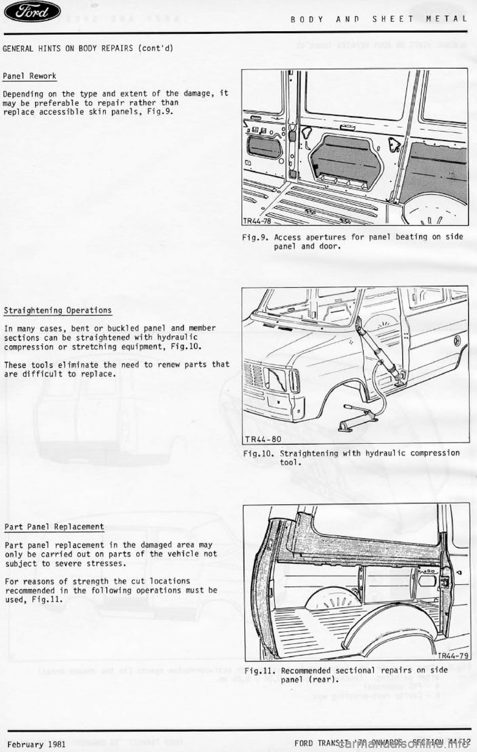 FORD TRANSIT 1978 Service User Guide FORD TRANSIT 1978 Service User Guide